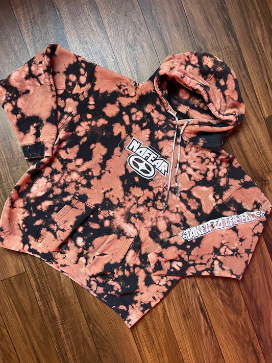 Men's XL Retro No Fear Bleach Dye Hoodie