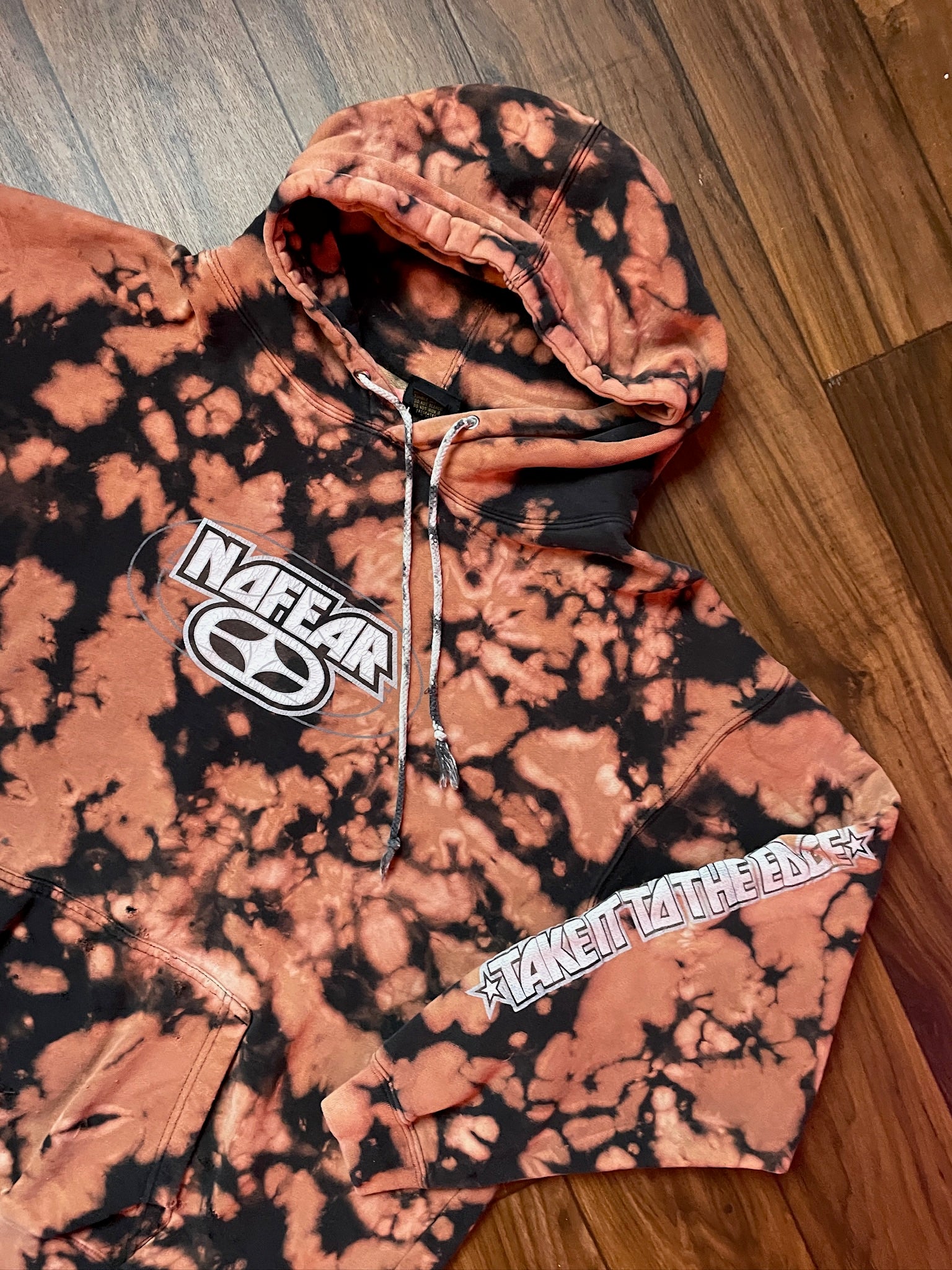 Men's XL No Fear Bleach Dye Hoodie