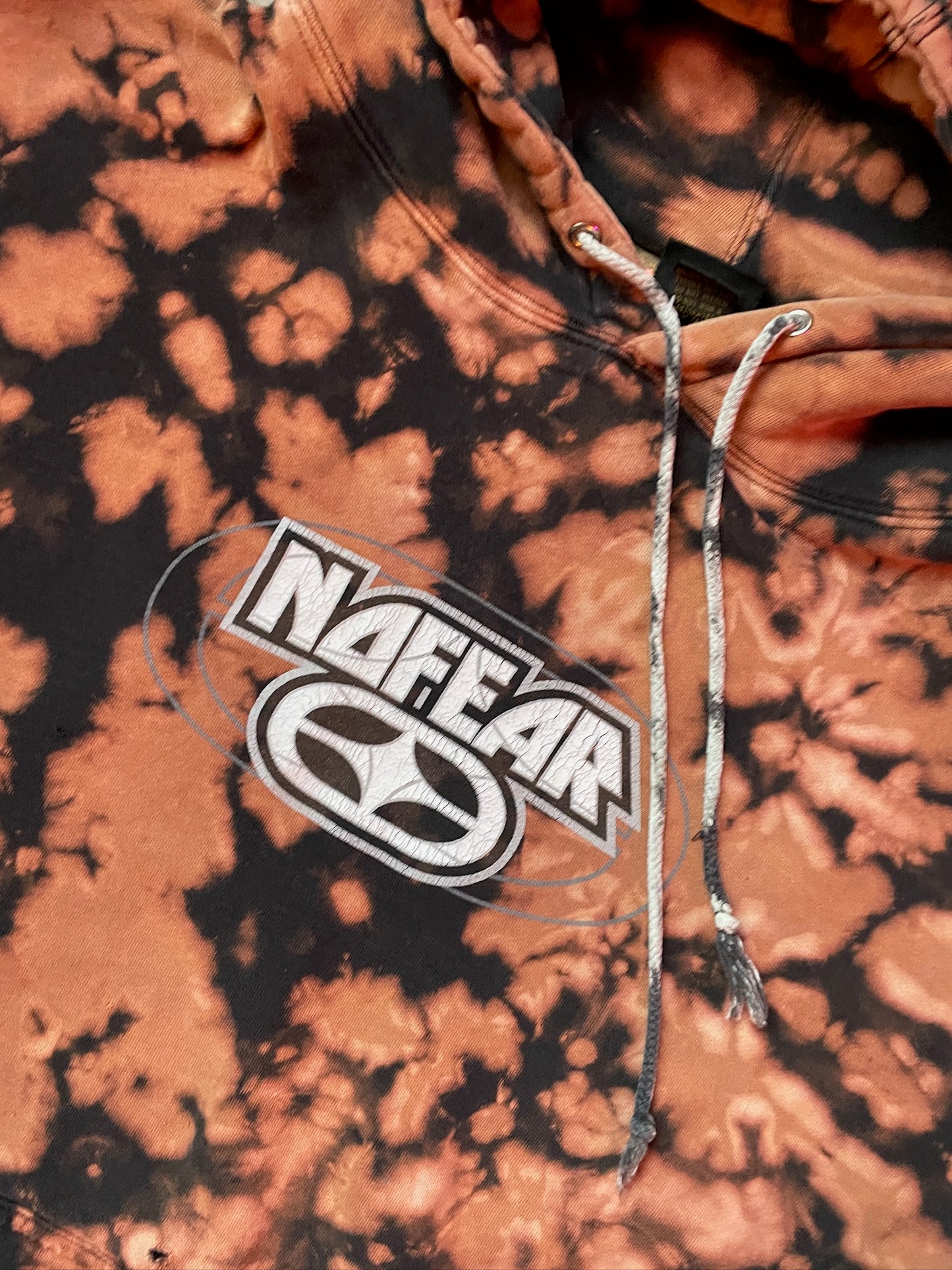 Men's XL Retro No Fear Bleach Dye Hoodie