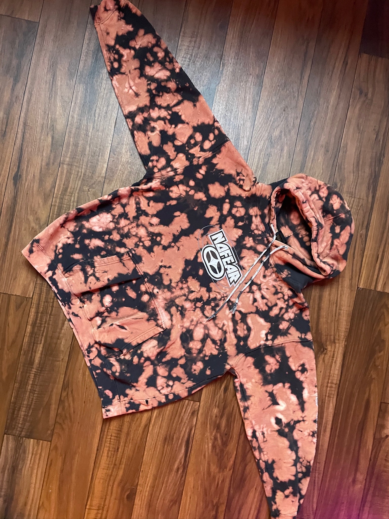 Men's XL No Fear Bleach Dye Hoodie