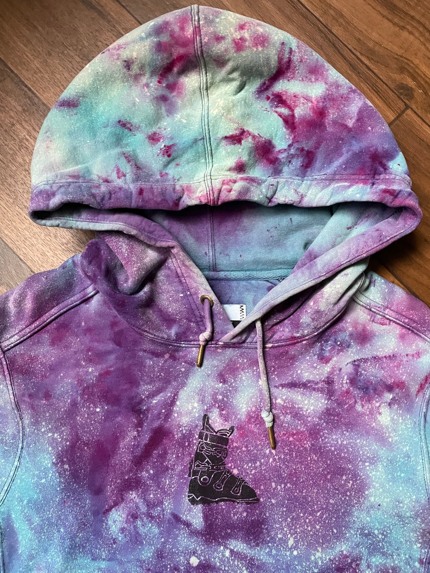 Men's Small Ski Boot Galaxy Ice Dye Hoodie