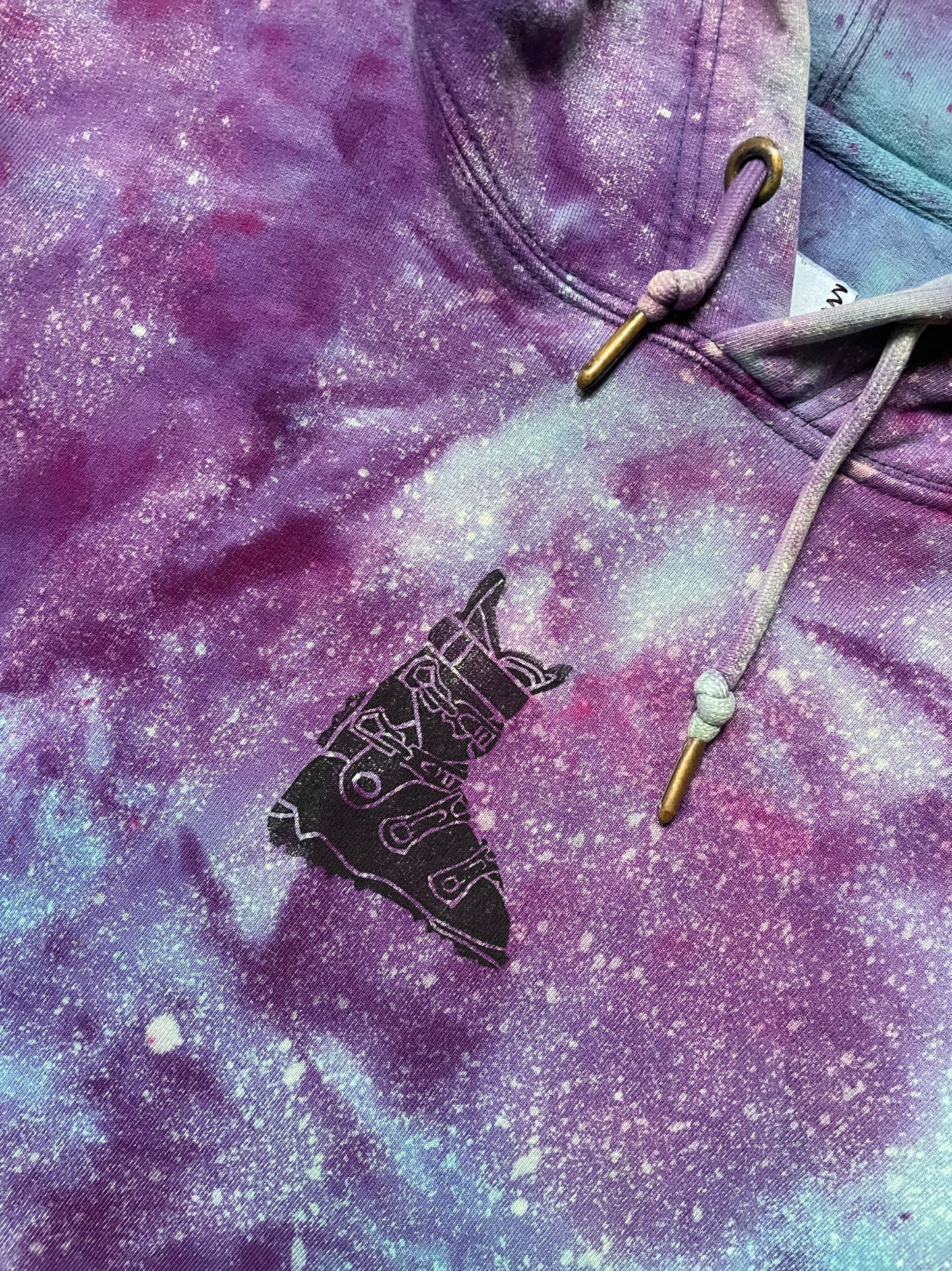 Men's Small Ski Boot Galaxy Ice Dye Hoodie