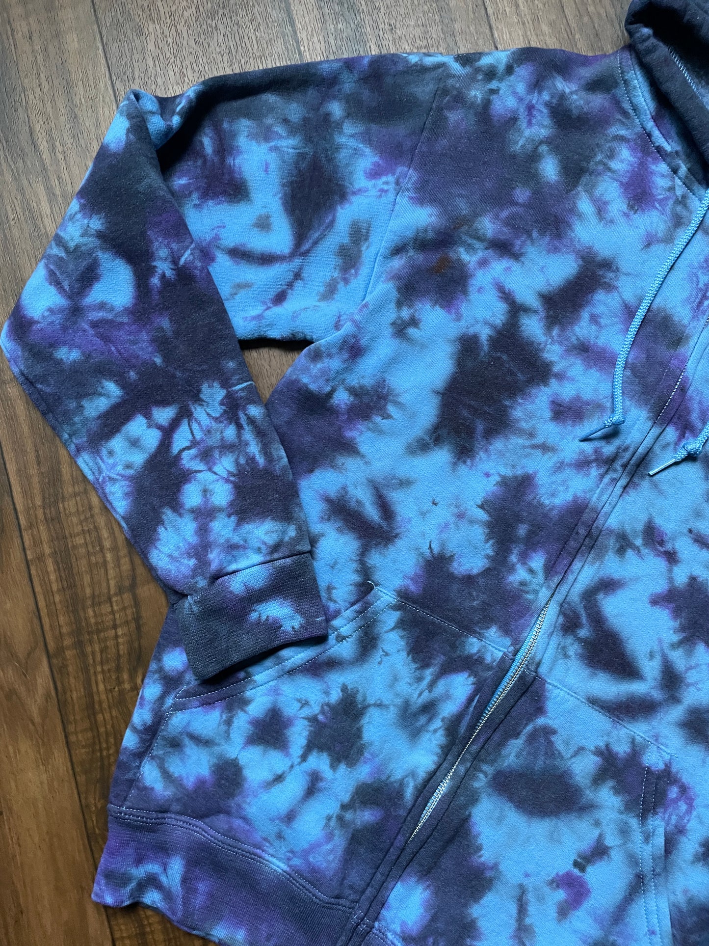 Men's Small Ski Boot Tie Dye Zip-Up Hoodie