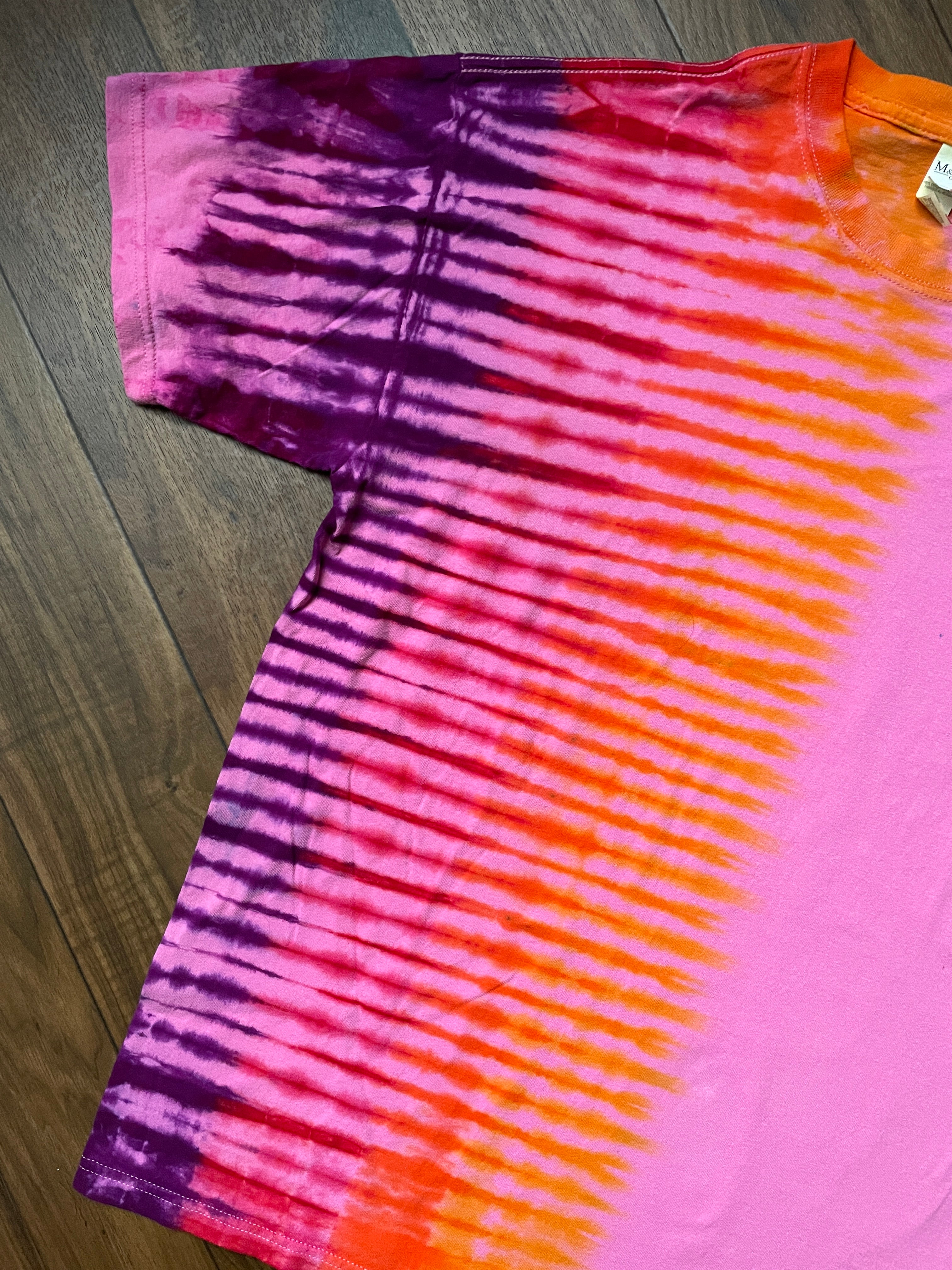 Men's Large Sunset Climbing Carabiner Tie Dye Short Sleeve T-Shirt