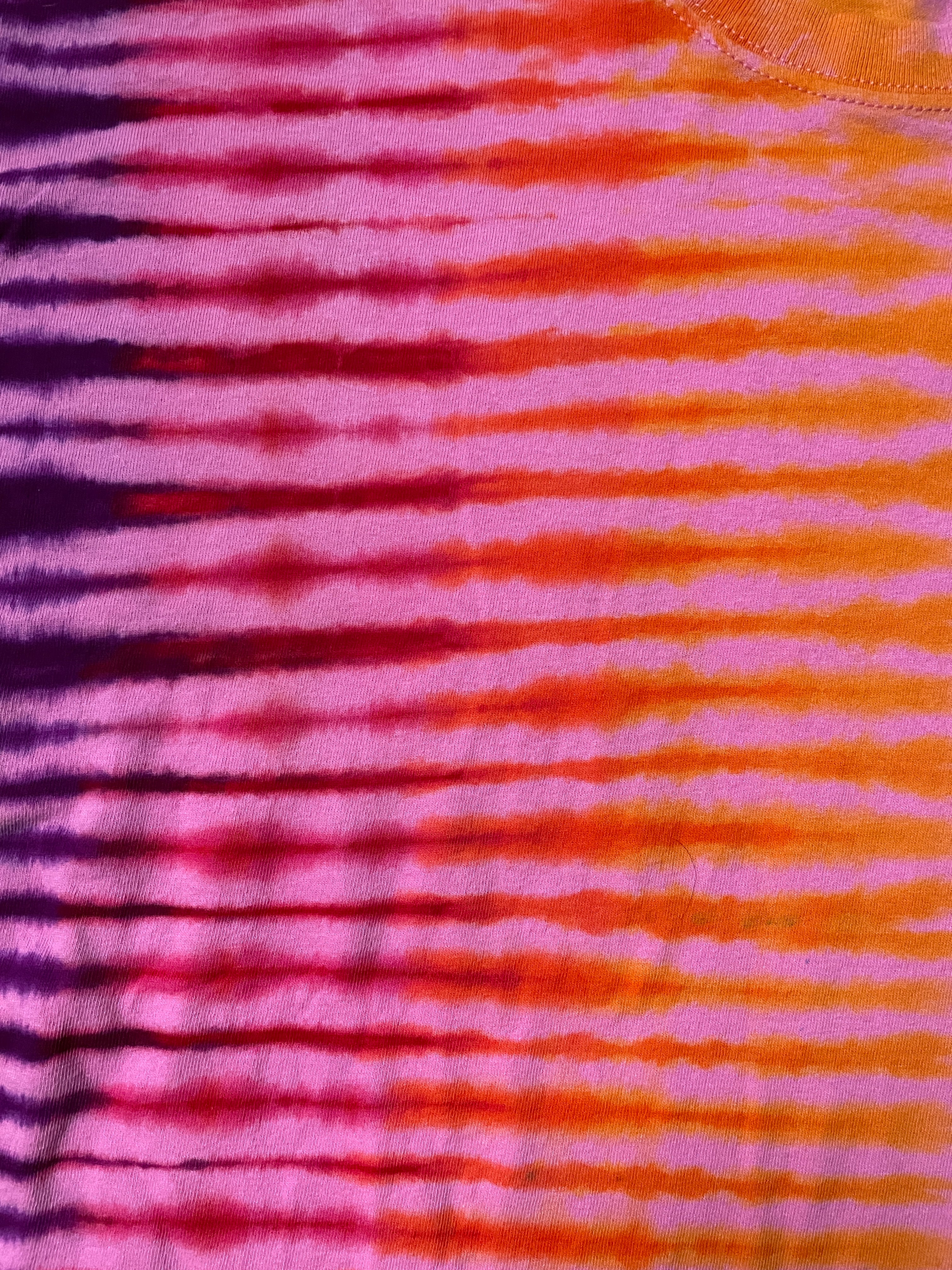 Men's Large Sunset Climbing Carabiner Tie Dye Short Sleeve T-Shirt