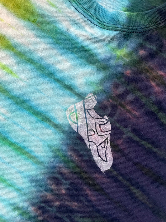 Men's Medium Climbing Carabiner Tie Dye Short Sleeve Crop Top