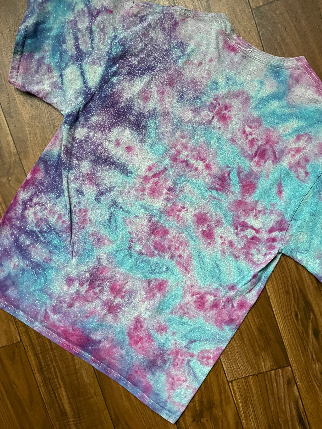 Men's Large Climbing Shoe Galaxy Tie Dye Short Sleeve T-Shirt