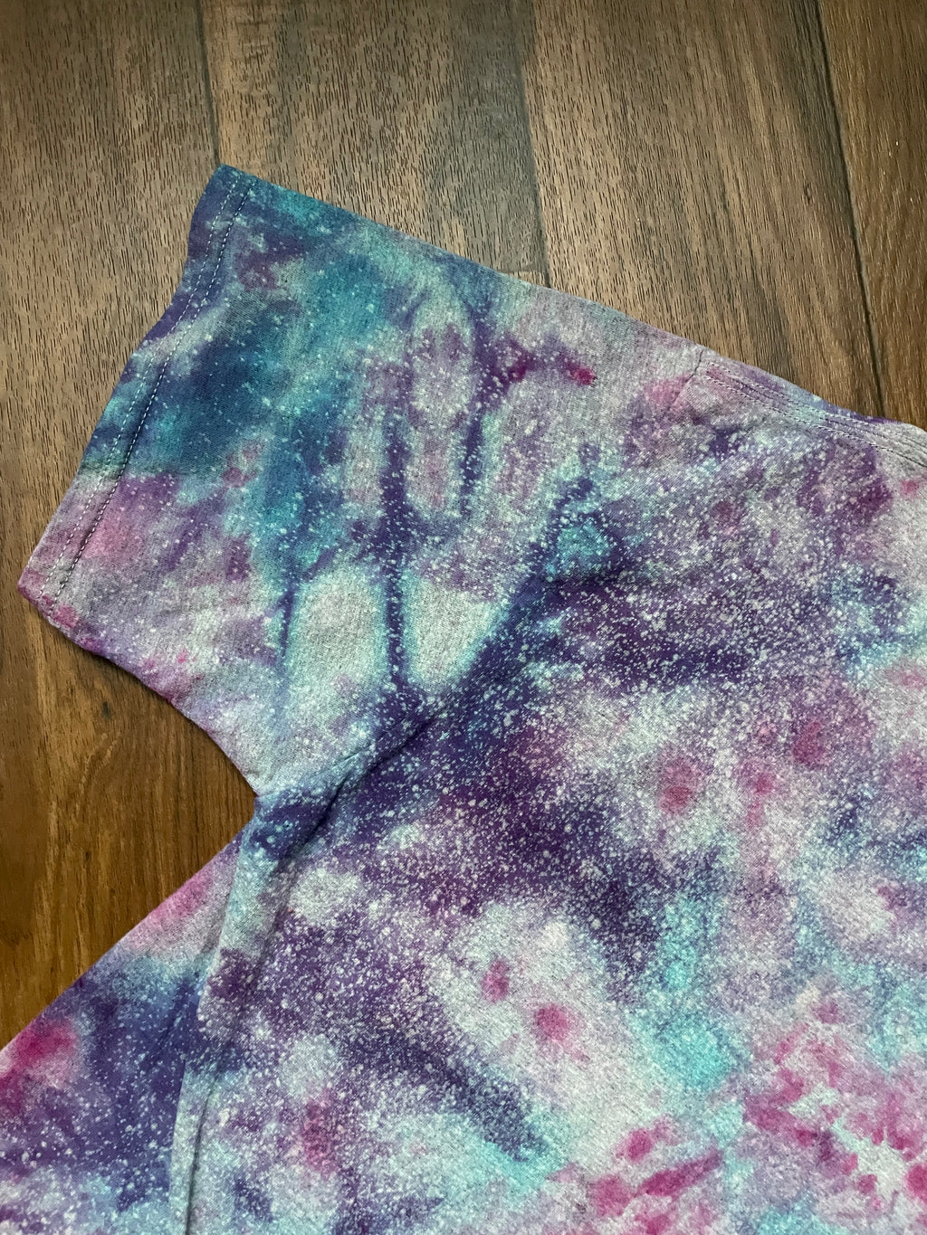 Men's Large Climbing Shoe Galaxy Tie Dye Short Sleeve T-Shirt