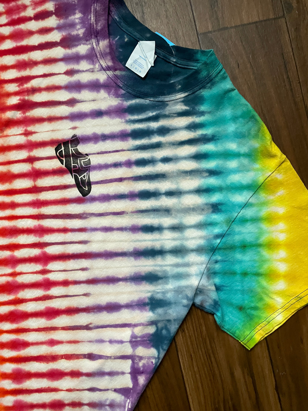 Men's Large Rainbow Climbing Carabiner Tie Dye Short Sleeve T-Shirt