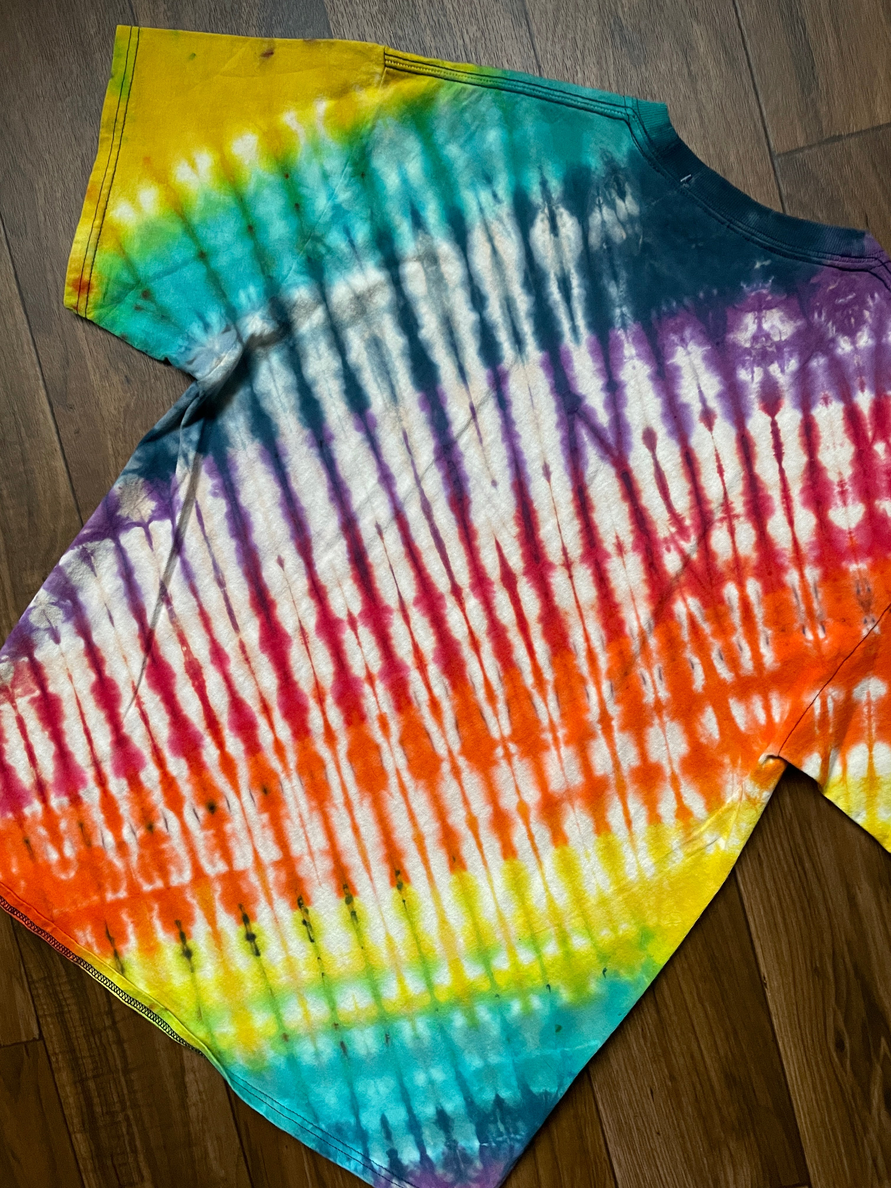 Men's Large Rainbow Climbing Carabiner Tie Dye Short Sleeve T-Shirt