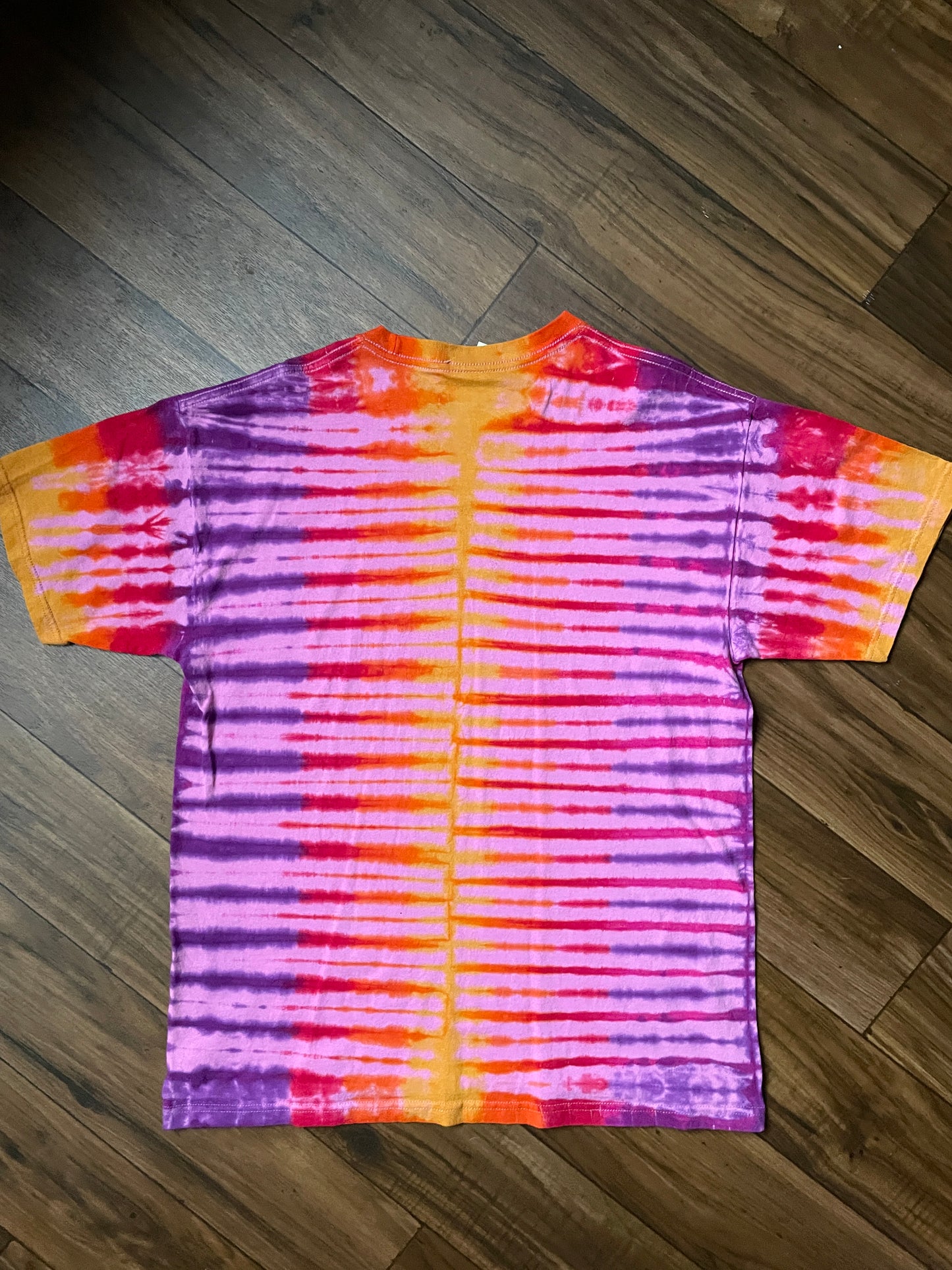 Men's Large Sunset Climbing Carabiner Tie Dye Short Sleeve T-Shirt