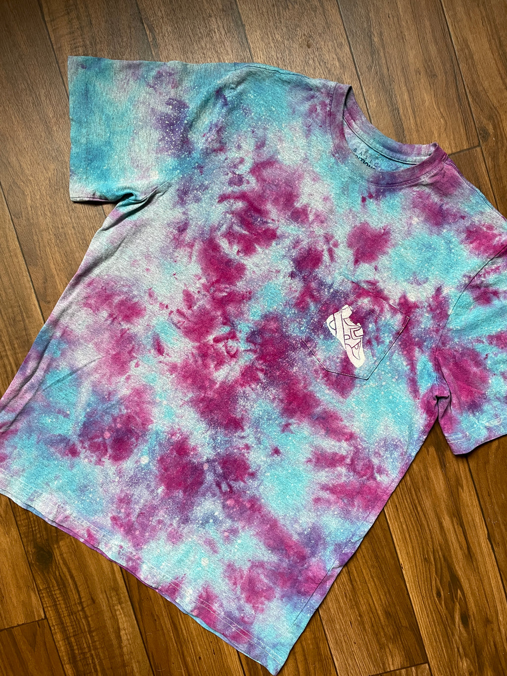 Men's Large Climbing Shoe Galaxy Tie Dye Short Sleeve T-Shirt
