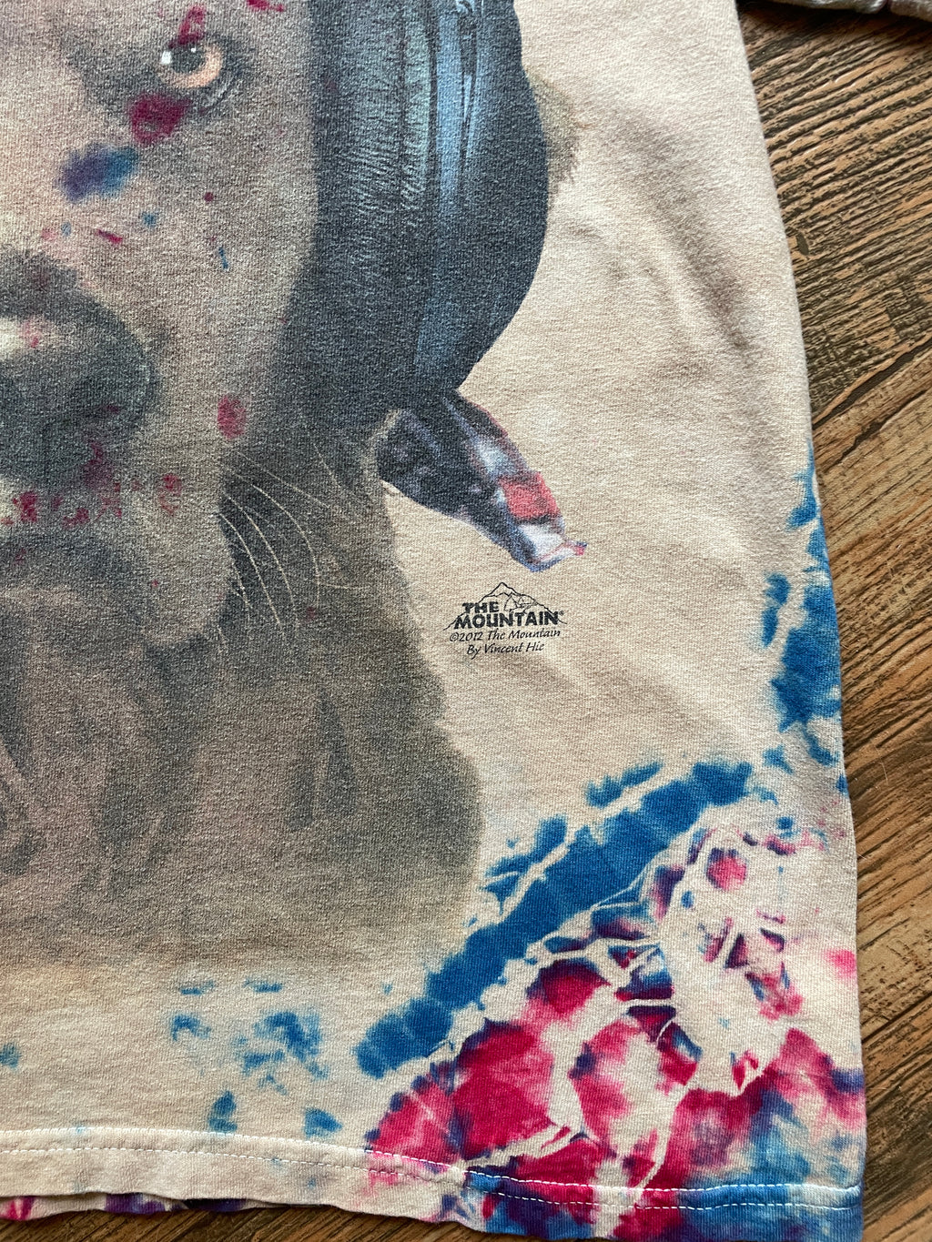 Golden Retriever Pilot Red White and Blue Geode Short Sleeve Tie Dye T-Shirt | Men's XS/Youth Large