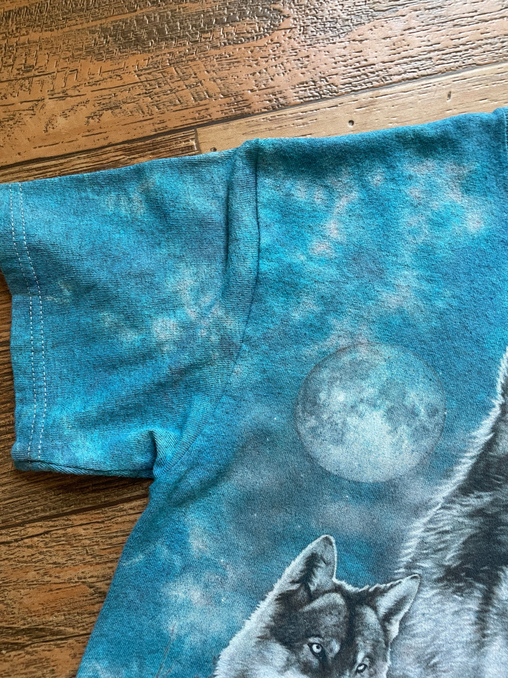 Blue Wolf Pack Short Sleeve Tie Dye T-Shirt | Men's Small