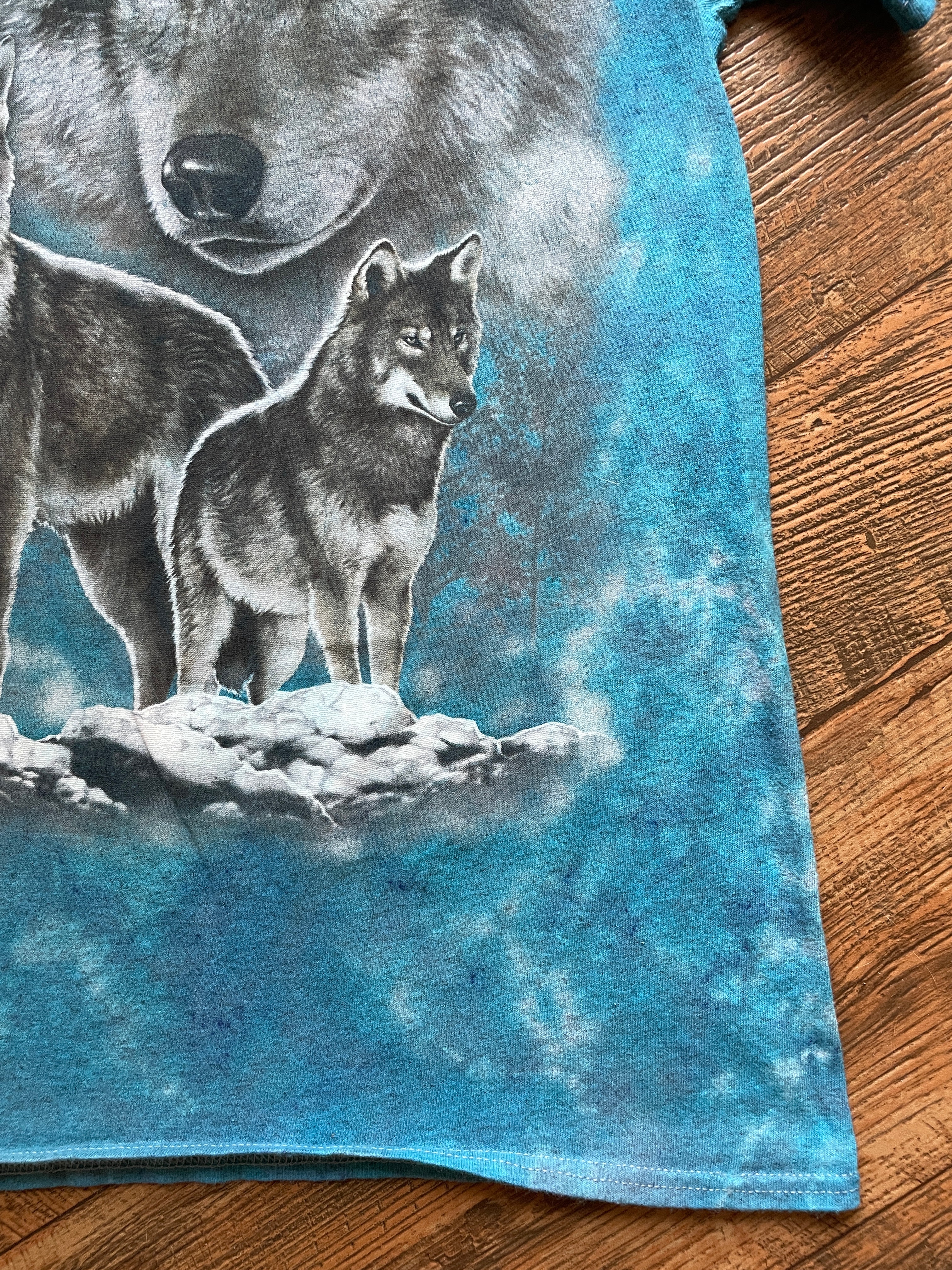Blue Wolf Pack Short Sleeve Tie Dye T-Shirt | Men's Small