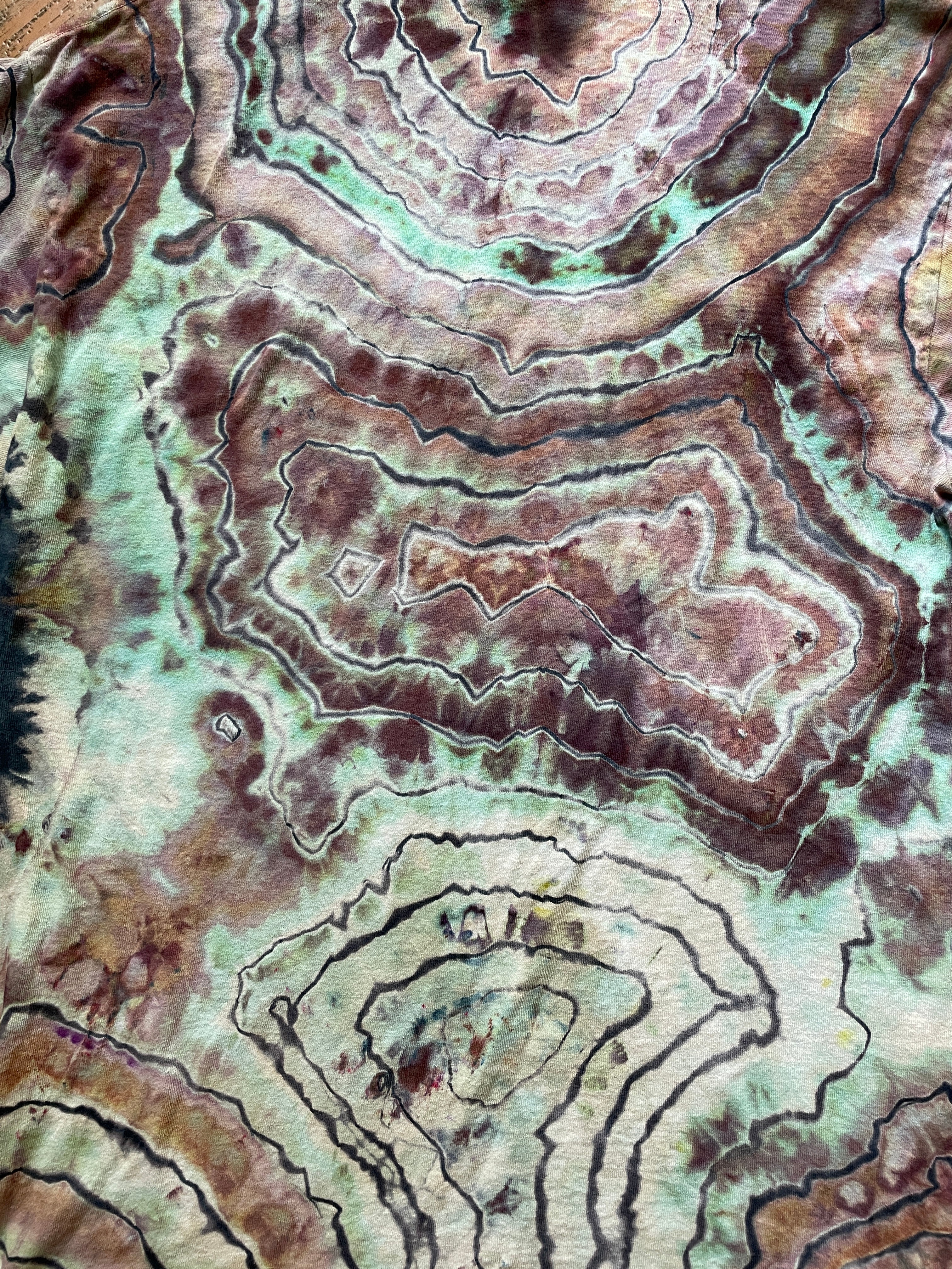 "Find 13 Wolves" Purple, Pink, and Teal Geode Tie Dye T-Shirt | Men's Medium, Short Sleeve