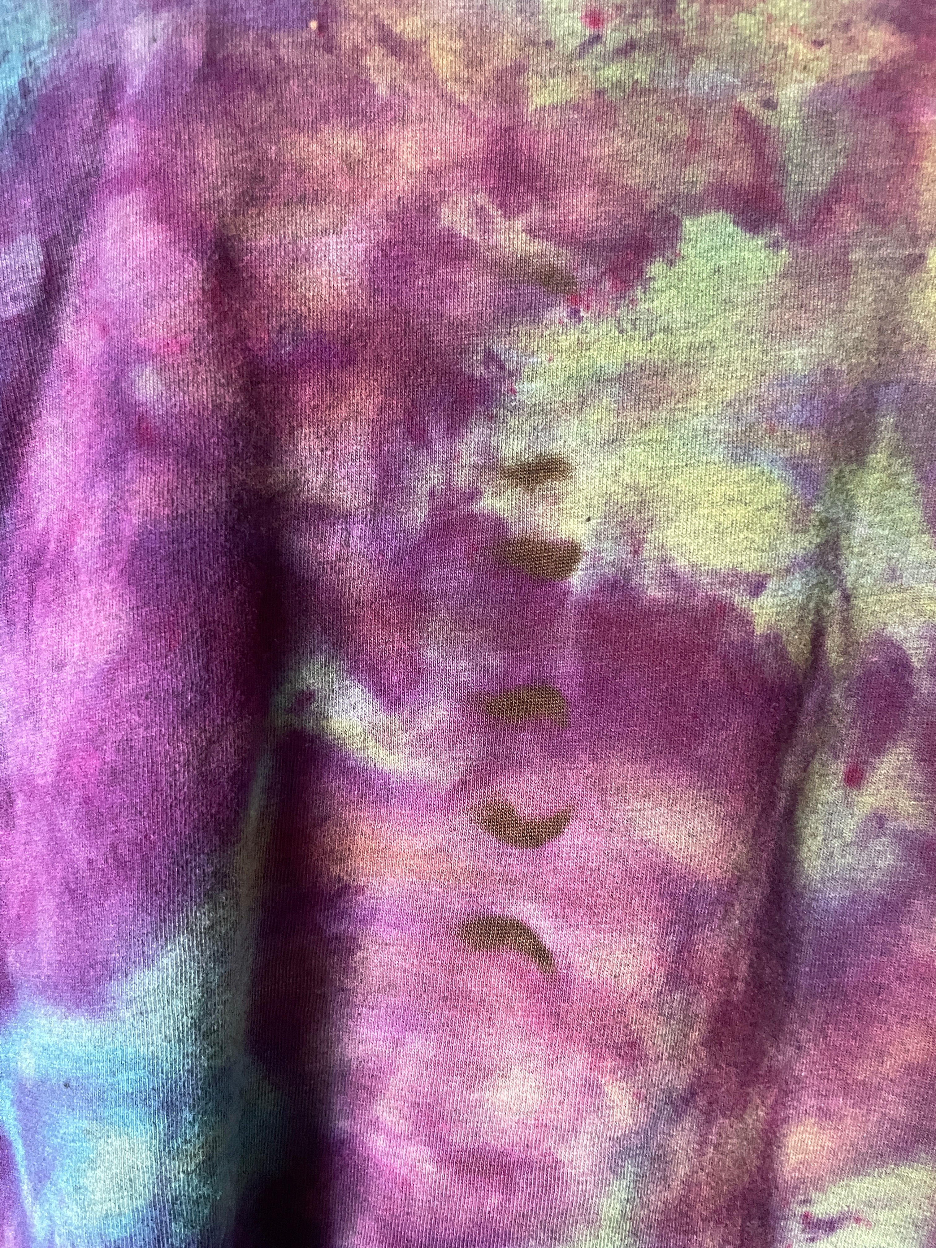 XXL Men’s Fisher Beer Handmade Reverse Tie Dye Short Sleeve T-Shirt | One-Of-a-Kind Upcycled Blue and Purple Galaxy Ice Dye Tie Dye Top