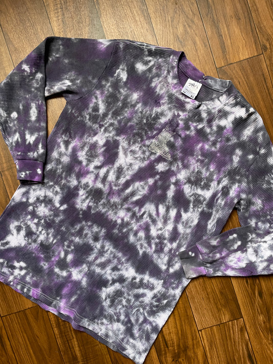 Men's XL Ski Boot Tie Dye Long Sleeve Heavyweight Thermal T-Shirt