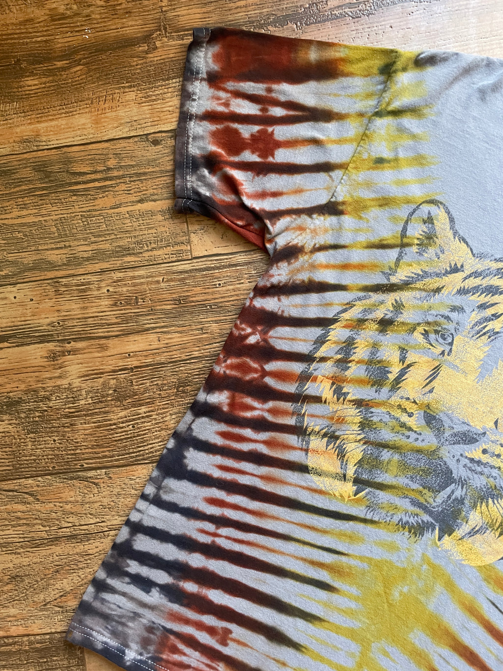 Tiger Orange and Black Tie Dye T-Shirt | Men's Medium, Short Sleeve