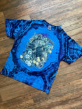 Bunny Rabbits Blue and Black Geode Tie Dye T-Shirt | Men's Medium, Short Sleeve