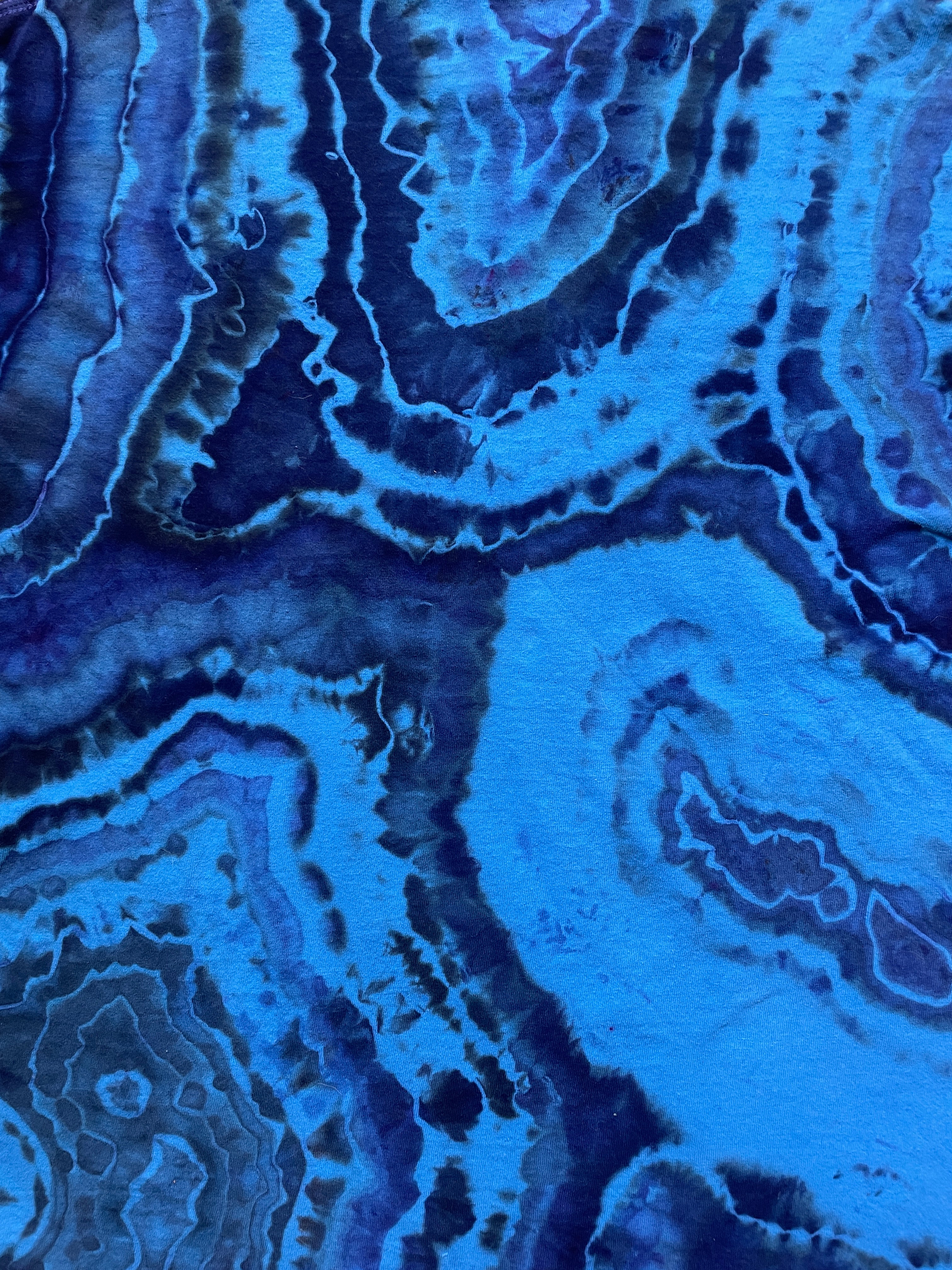 Bunny Rabbits Blue and Black Geode Tie Dye T-Shirt | Men's Medium, Short Sleeve