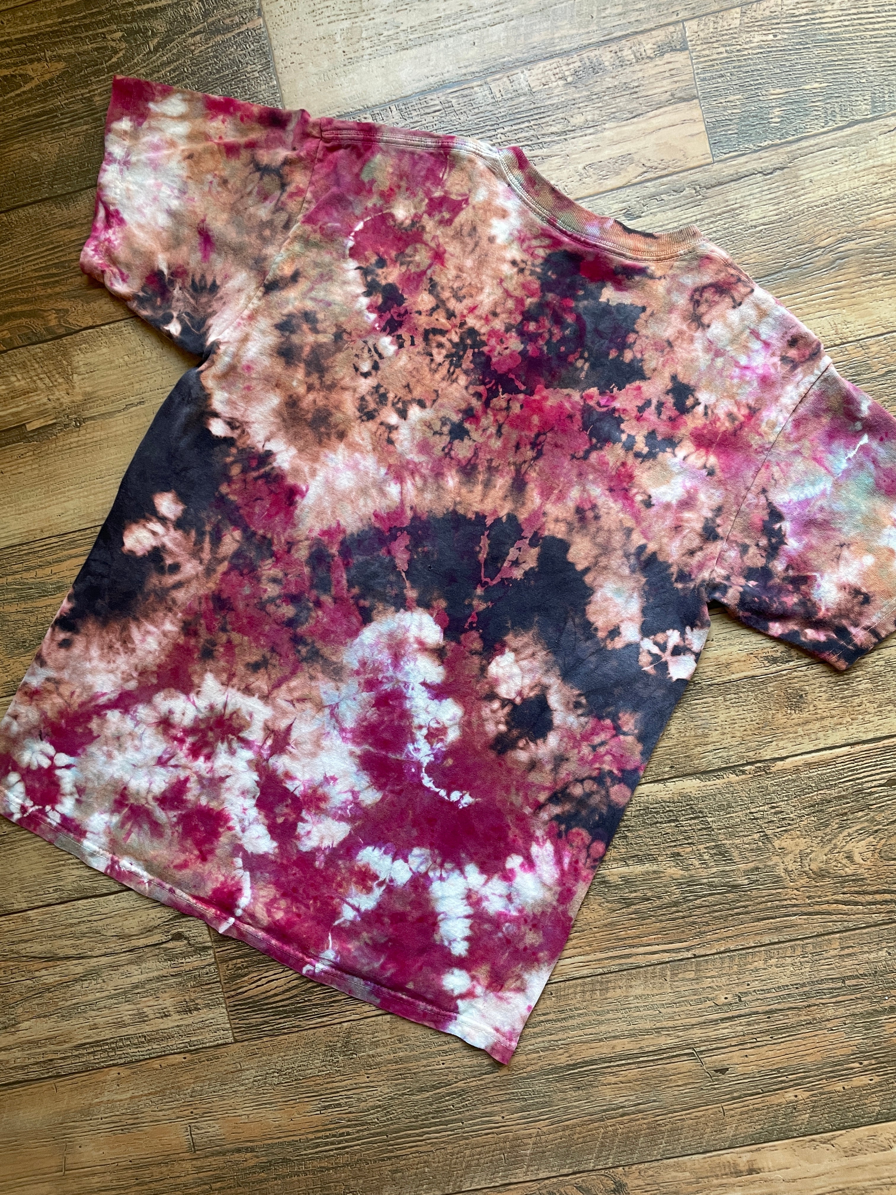 Pitbulls Will Steal Your Heart Gray and Pink Tie Dye T-Shirt | Men's Large, Short Sleeve