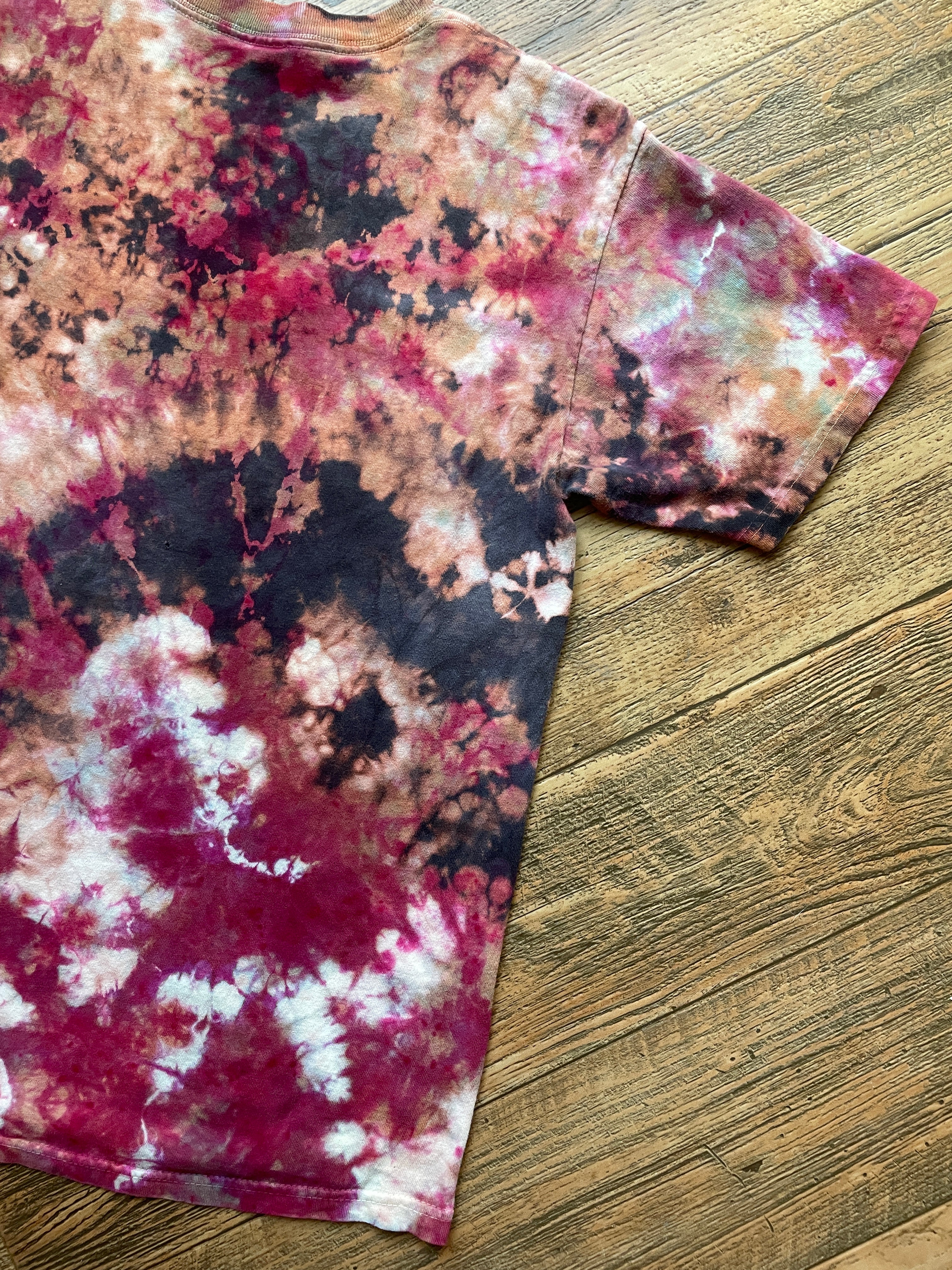 Pitbulls Will Steal Your Heart Gray and Pink Tie Dye T-Shirt | Men's Large, Short Sleeve