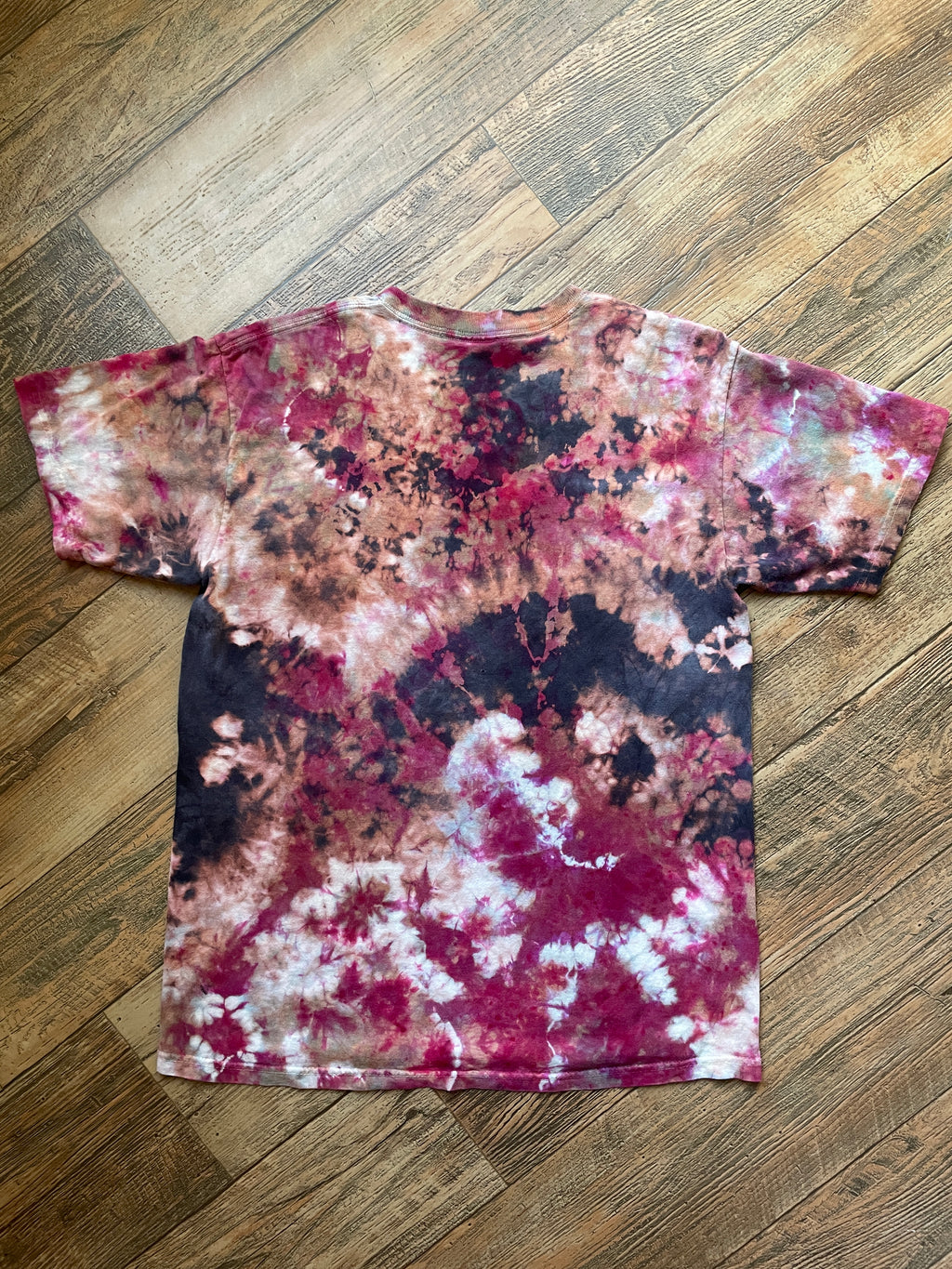 Pitbulls Will Steal Your Heart Gray and Pink Tie Dye T-Shirt | Men's Large, Short Sleeve