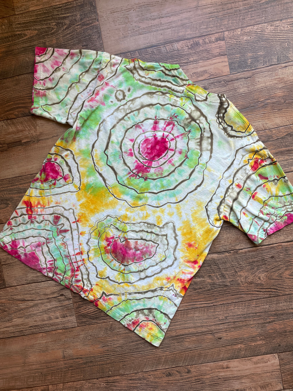 Rastafarian Lion Yellow, Red, and Green Tie Dye T-Shirt | Men's Large, Short Sleeve