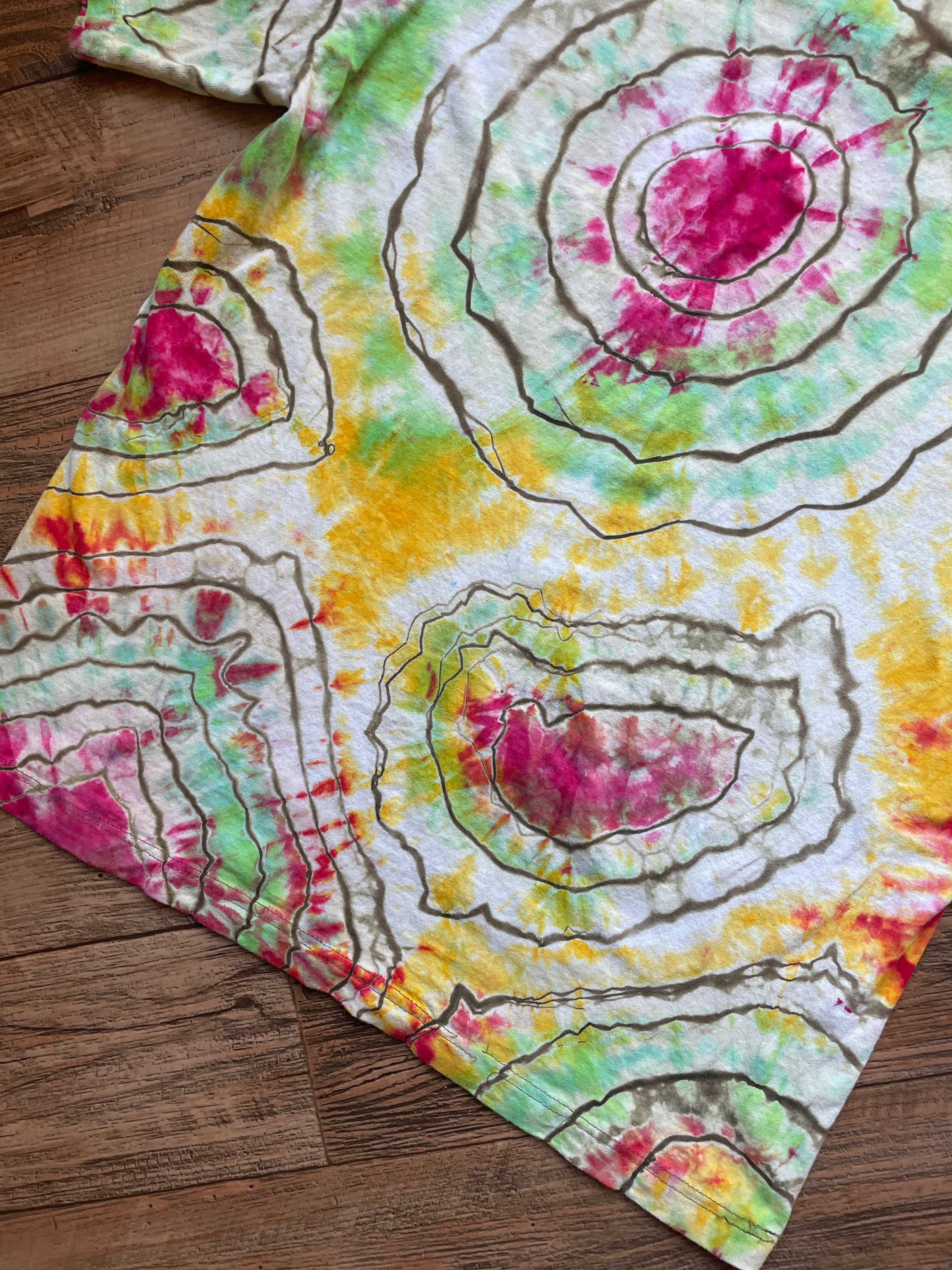 Rastafarian Lion Yellow, Red, and Green Tie Dye T-Shirt | Men's Large, Short Sleeve