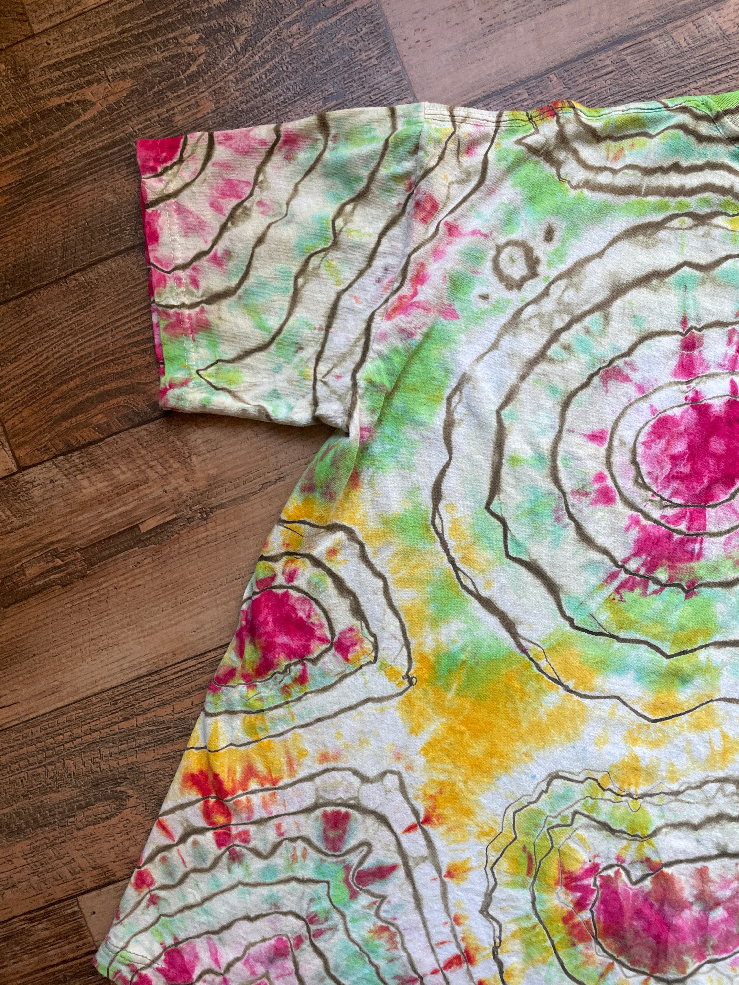 Rastafarian Lion Yellow, Red, and Green Tie Dye T-Shirt | Men's Large, Short Sleeve