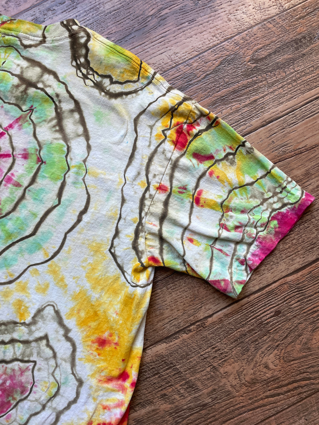 Rastafarian Lion Yellow, Red, and Green Tie Dye T-Shirt | Men's Large, Short Sleeve