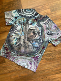Happy Sloth Purple and Blue Geode Tie Dye T-Shirt | Men's Large, Short Sleeve