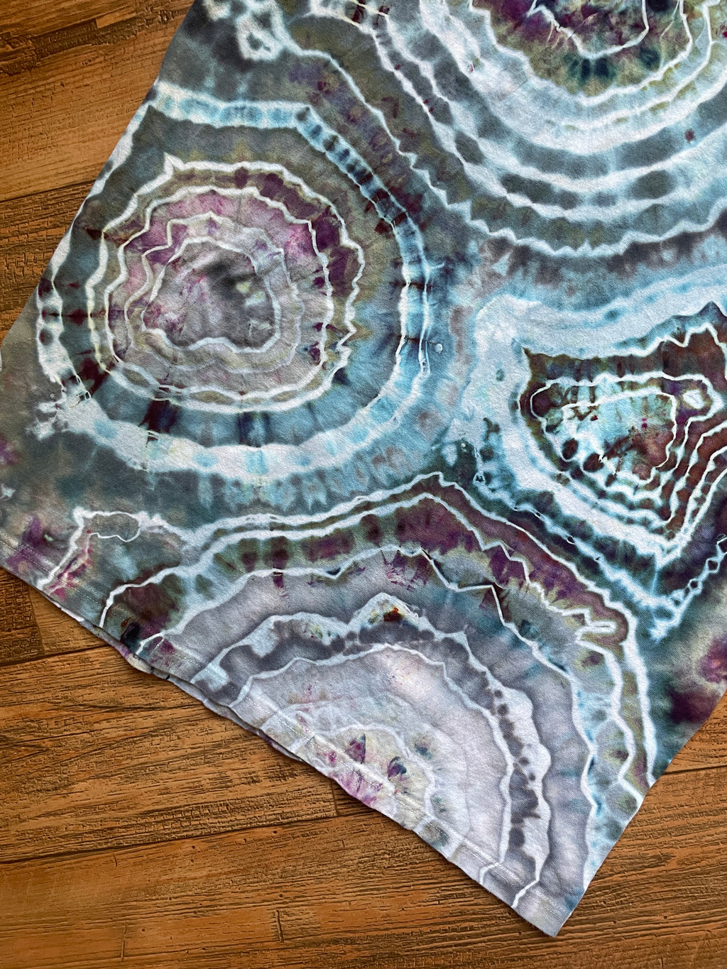 Happy Sloth Purple and Blue Geode Tie Dye T-Shirt | Men's Large, Short Sleeve