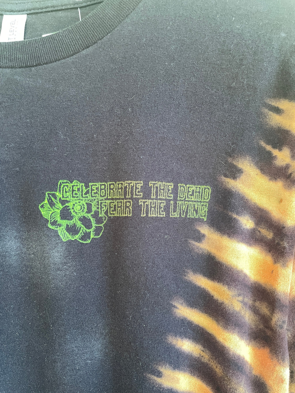 Medium Men's Venus Fly Trap Death Bouquet Handmade Tie Dye T-Shirt | One-Of-a-Kind Upcycled Black and Brown/Green Short Sleeve Shirt