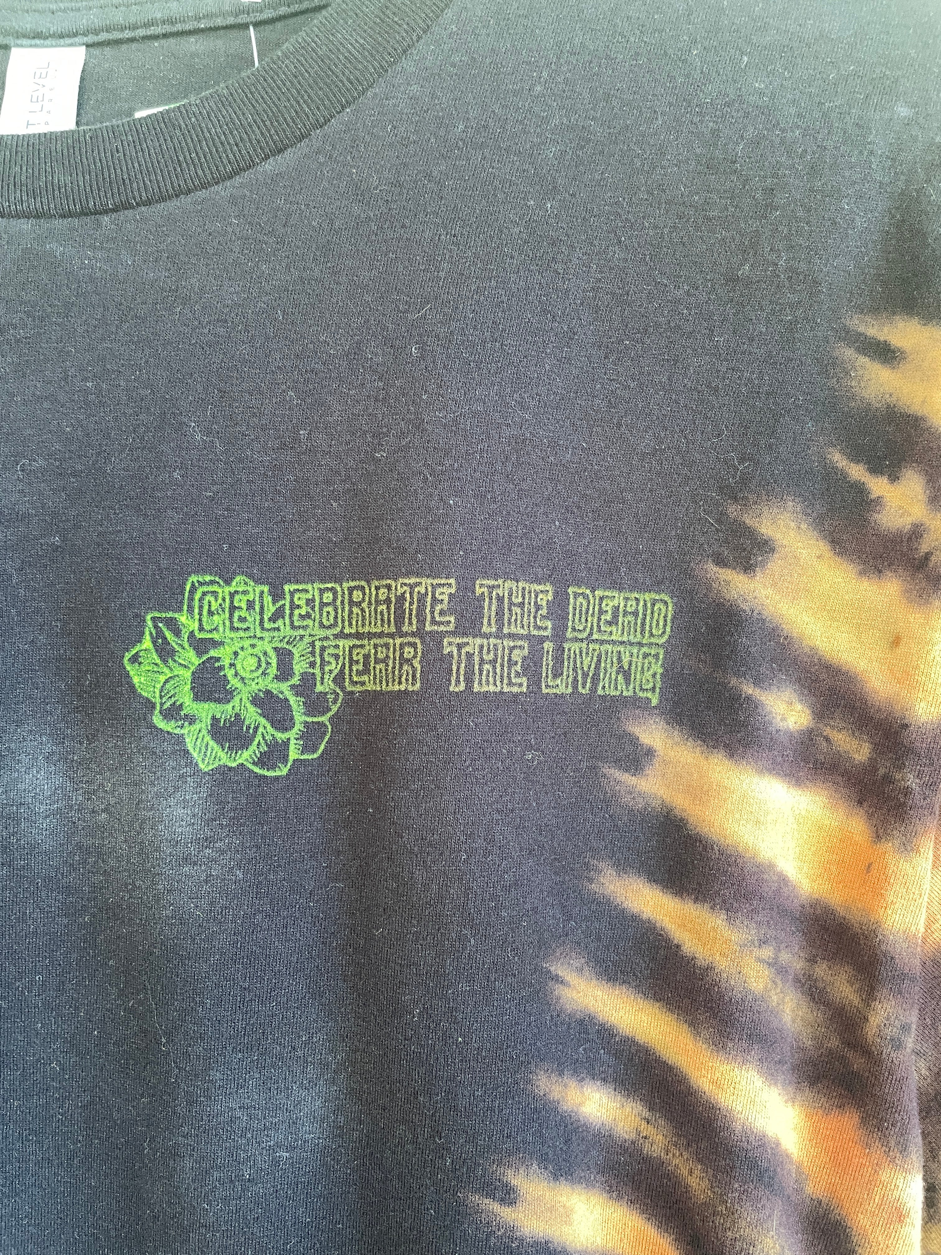 Medium Men's Venus Fly Trap Death Bouquet Handmade Tie Dye T-Shirt | One-Of-a-Kind Upcycled Black and Brown/Green Short Sleeve Shirt