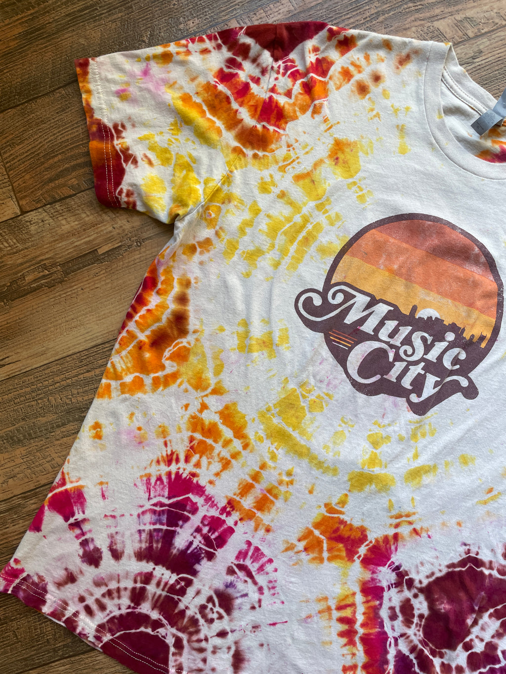 Music City Sunset Geode Tie Dye T-Shirt | Men's XL, Short Sleeve