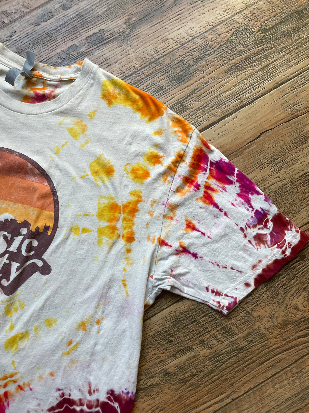 Music City Sunset Geode Tie Dye T-Shirt | Men's XL, Short Sleeve