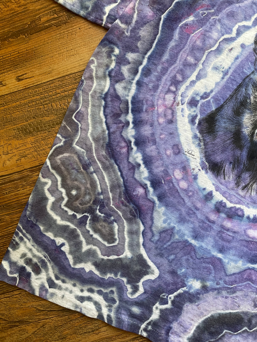 Purple and Gray Schnauzer Tie Dye T-Shirt | Men's XL, Short Sleeve