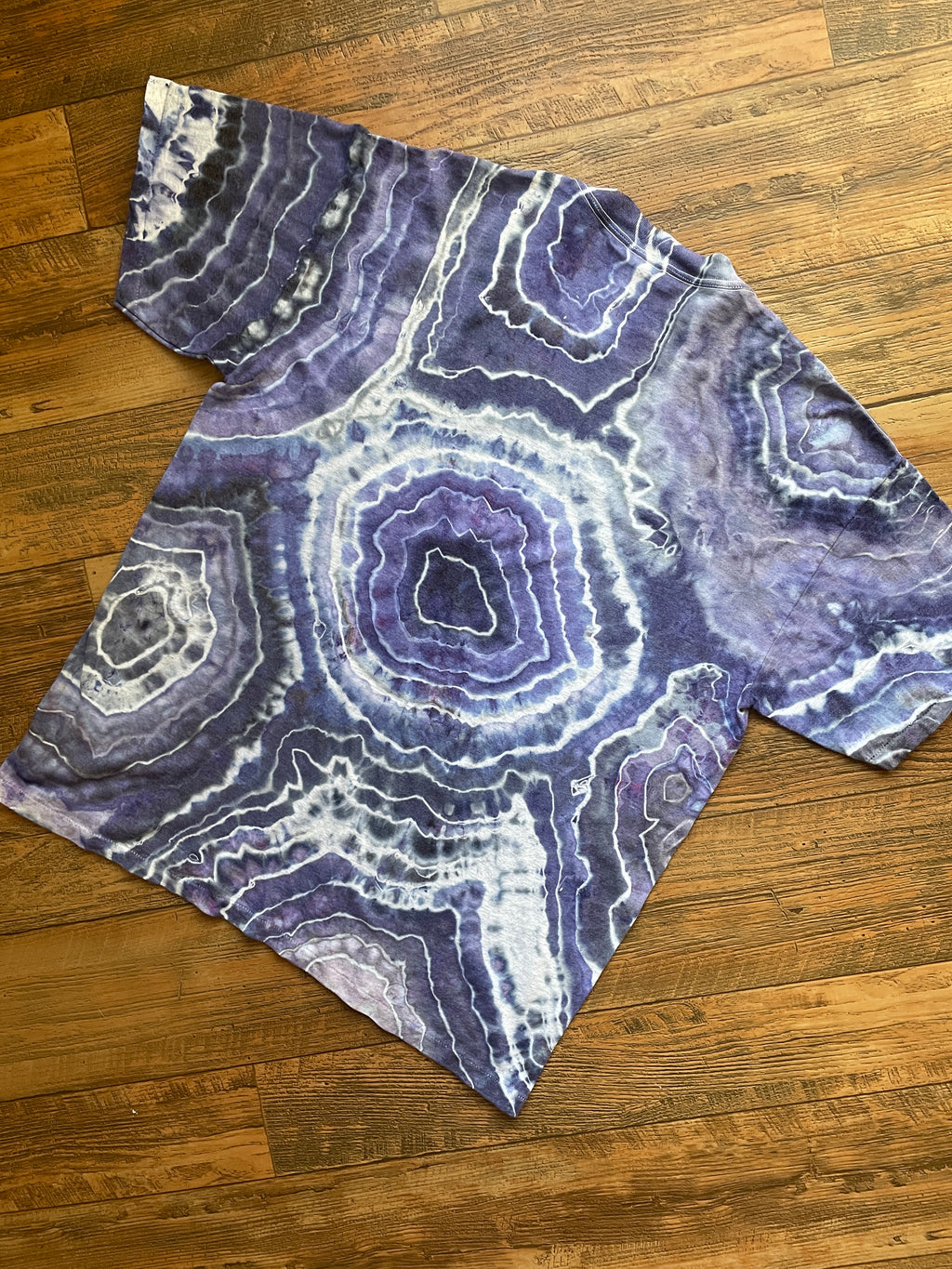 Purple and Gray Schnauzer Tie Dye T-Shirt | Men's XL, Short Sleeve