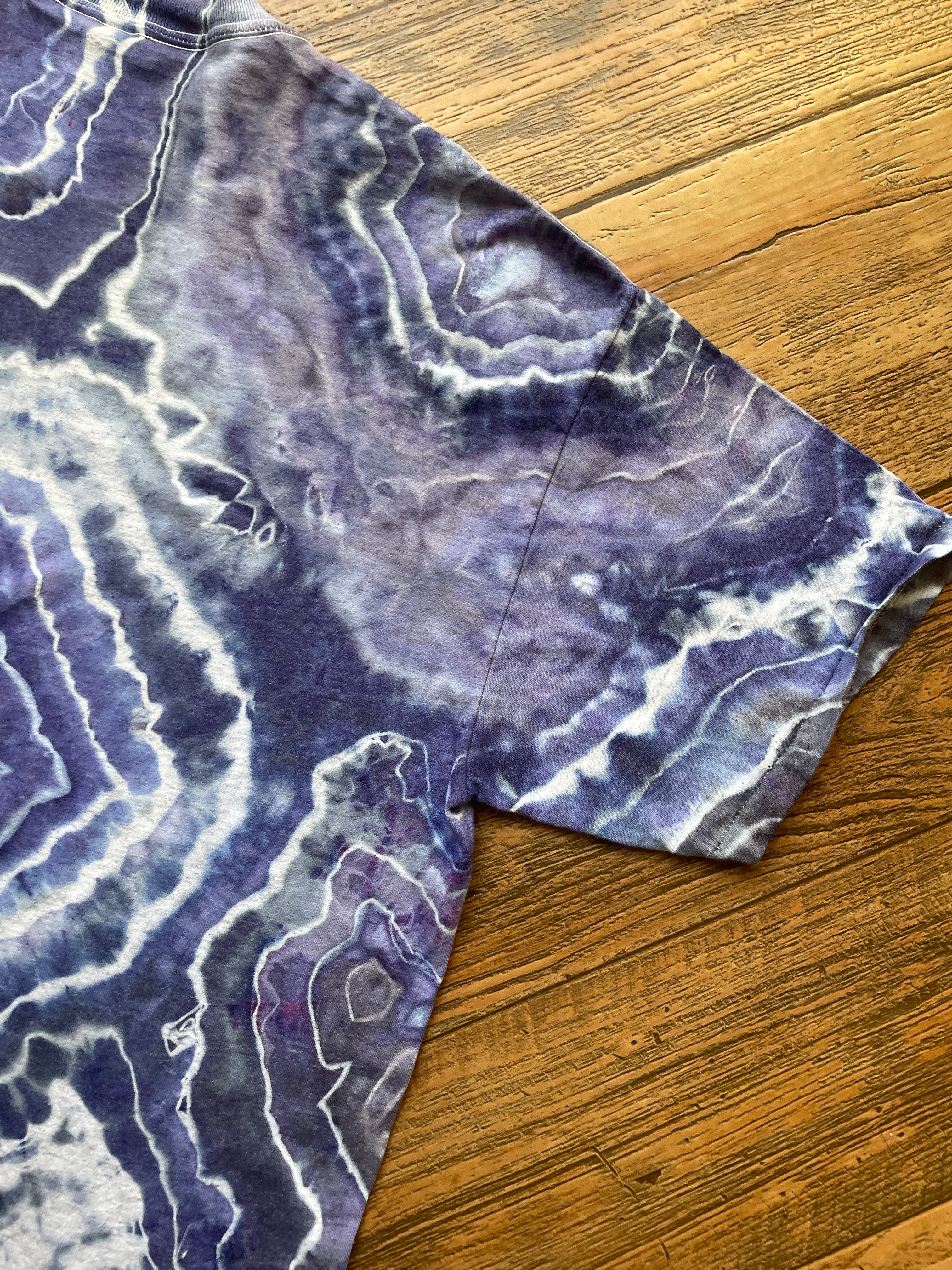 Purple and Gray Schnauzer Tie Dye T-Shirt | Men's XL, Short Sleeve