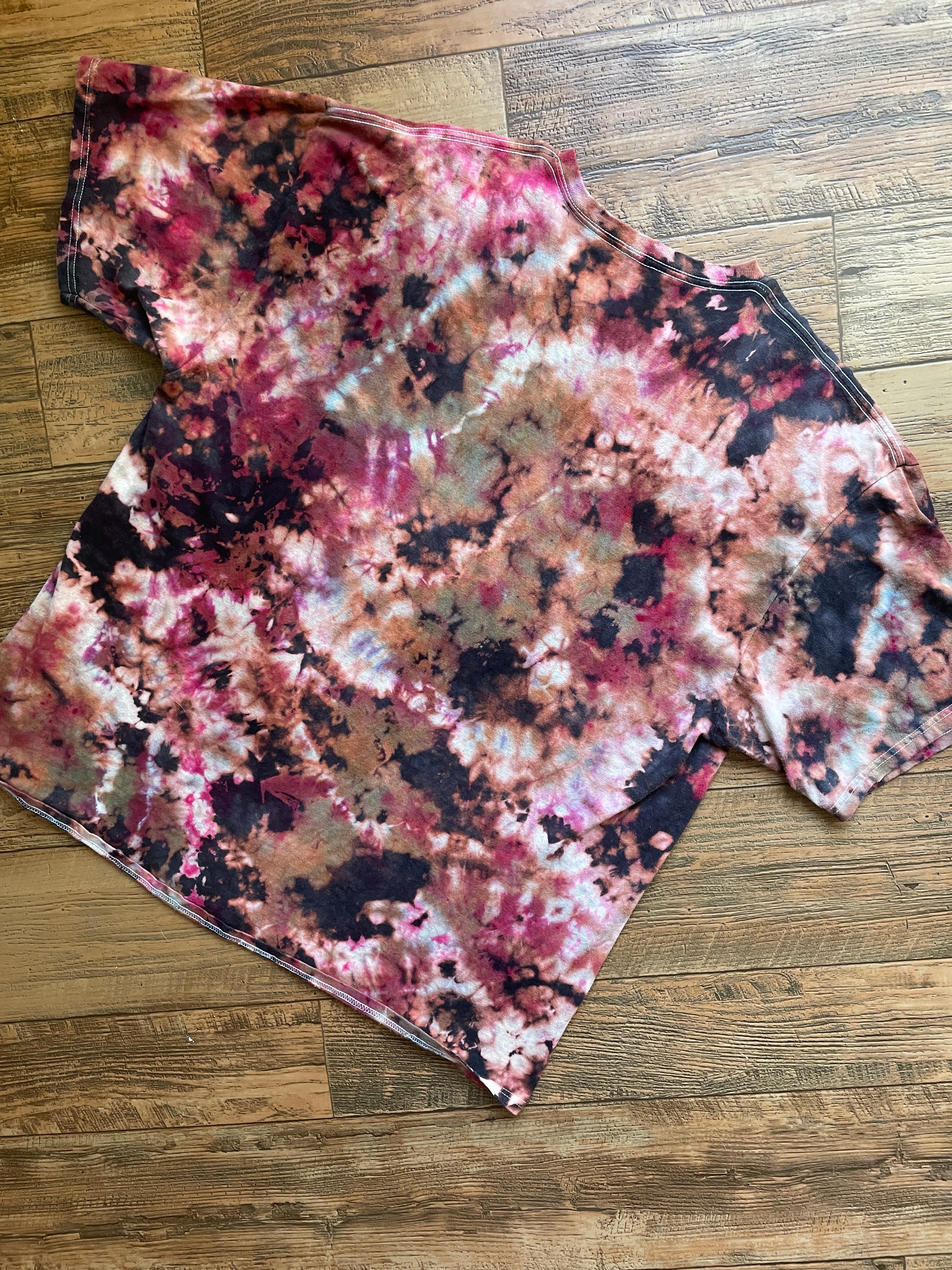 Gray and Pink Dog Love Tie Dye T-Shirt | Men's 2XL, Short Sleeve