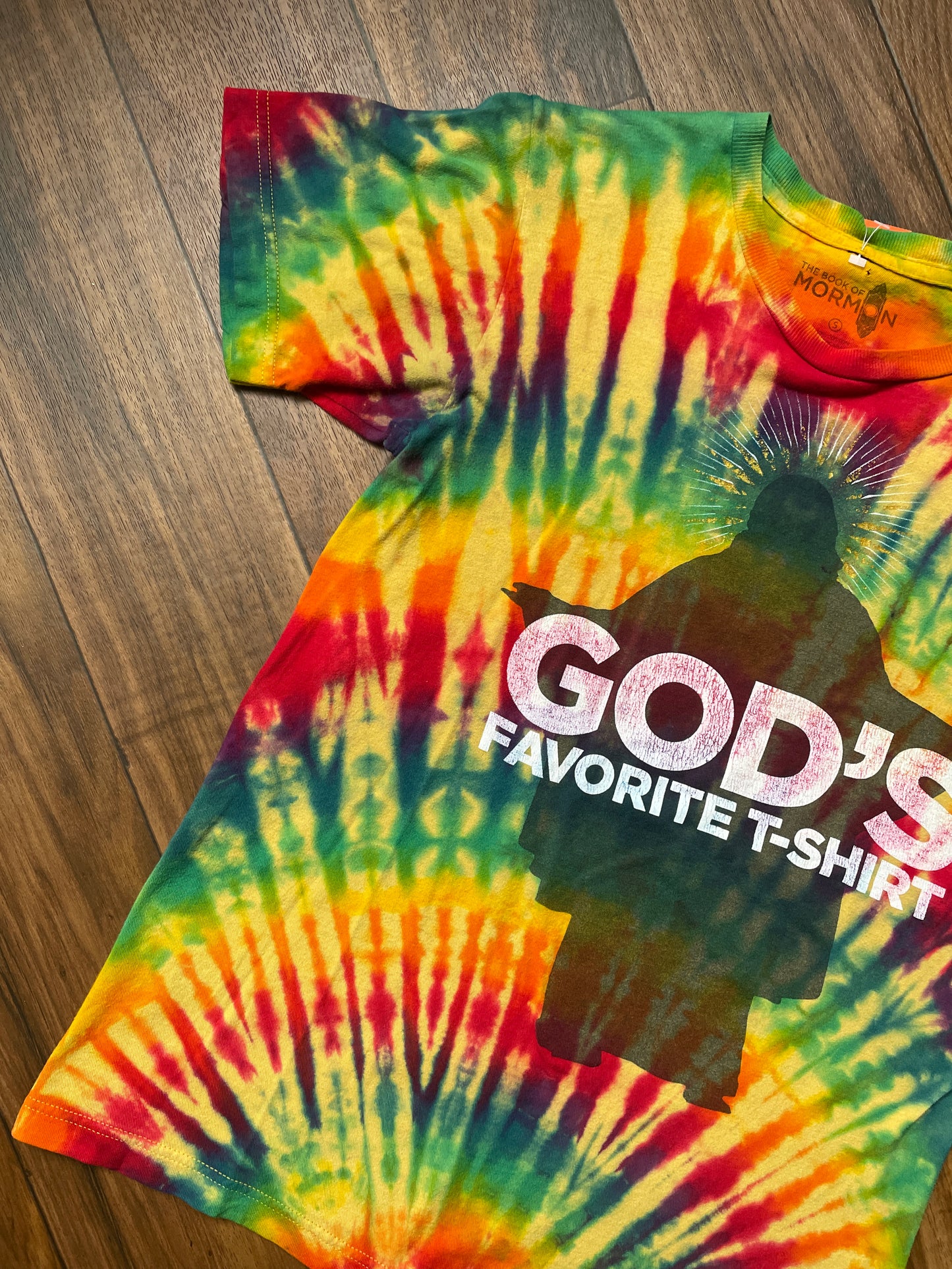 Men's Small God's Favorite Book of Mormon the Musical Tie Dye Short Sleeve T-Shirt