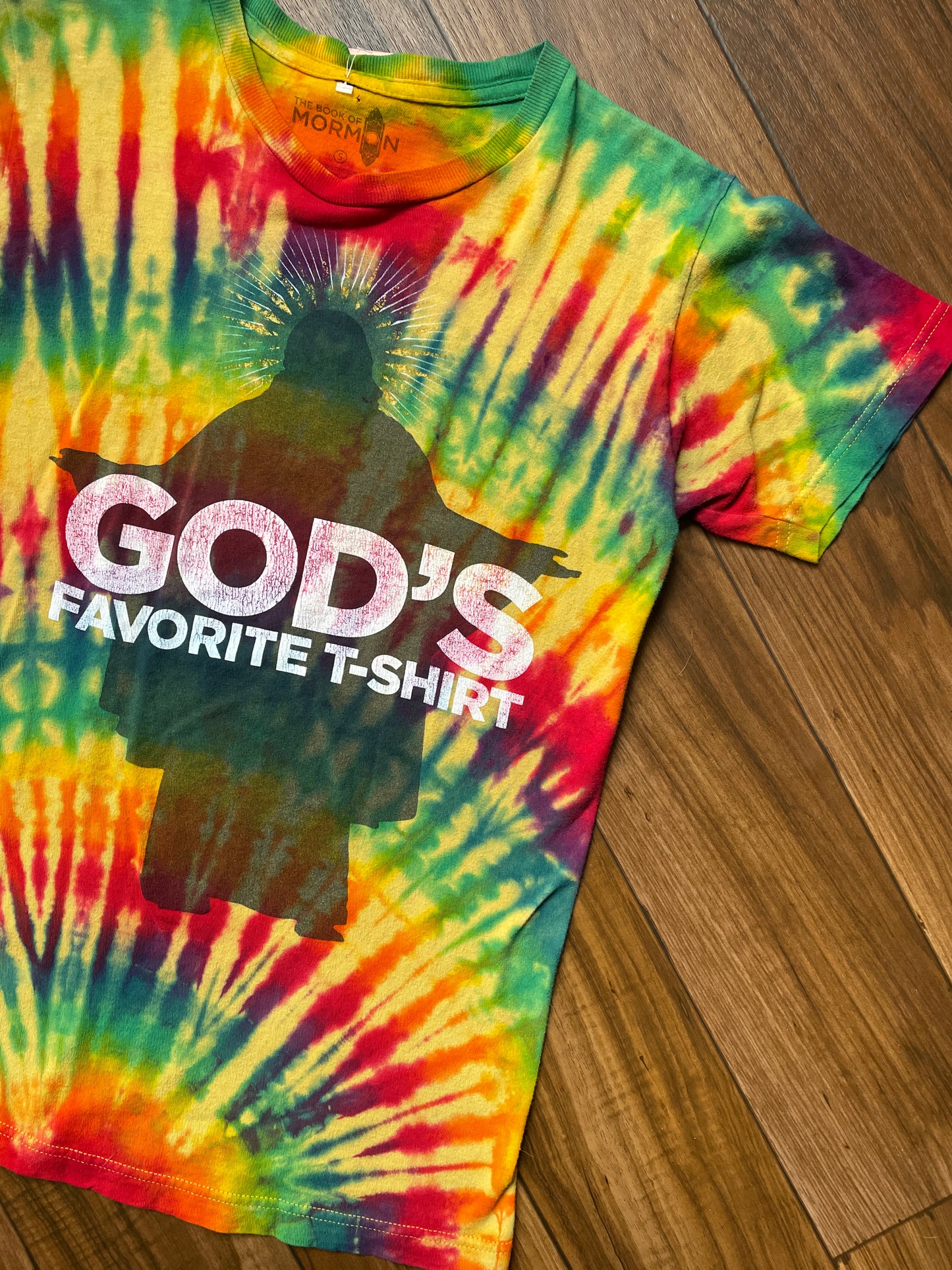 Men's Small God's Favorite Book of Mormon the Musical Tie Dye Short Sleeve T-Shirt