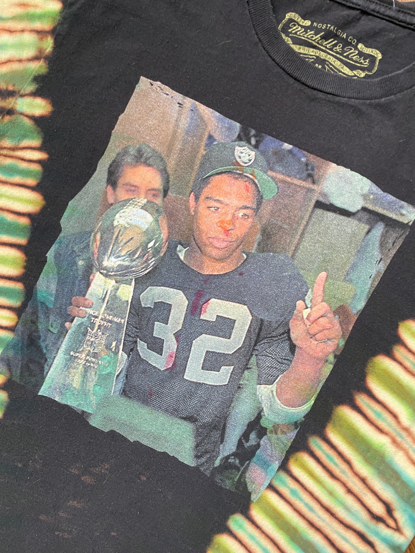 Men's Medium Marcus Allen Oakland Raiders Super Bowl Tie Dye Short Sleeve T-Shirt