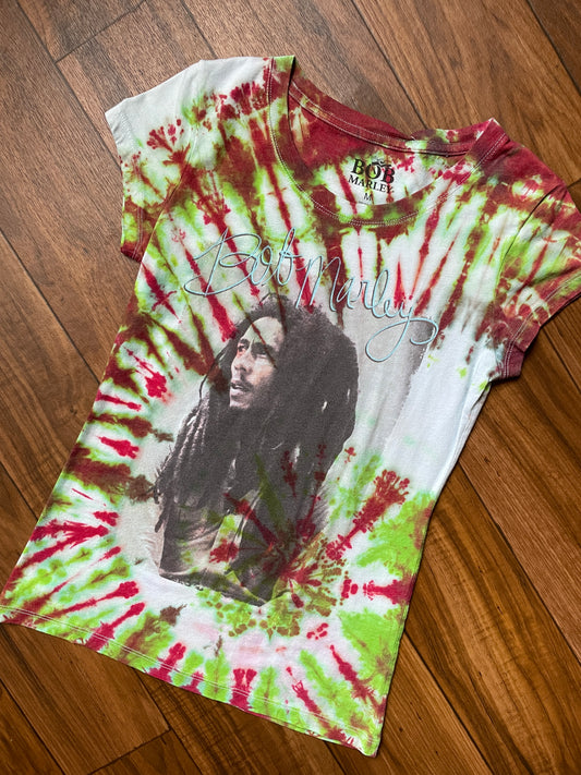 Junior's Medium Bob Marley Tie Dye Short Sleeve T-Shirt