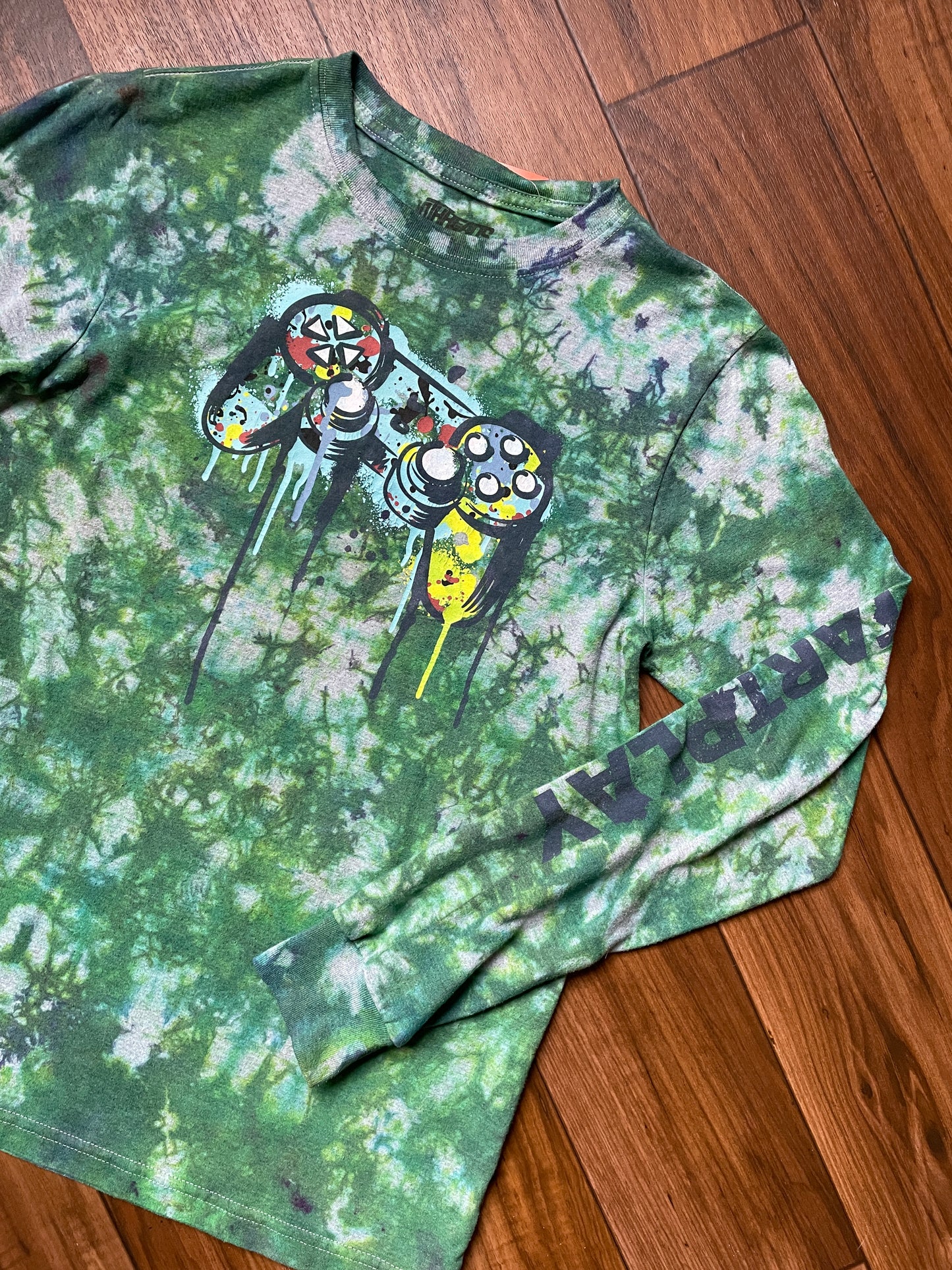 Youth 2XL Video Game Controller Tie Dye Long Sleeve T-Shirt