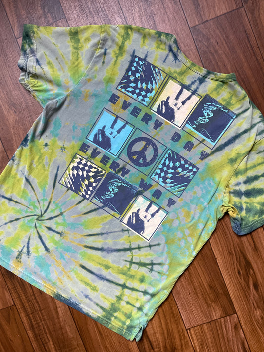 Youth XL Peace Double-sided Tie Dye Short Sleeve T-Shirt