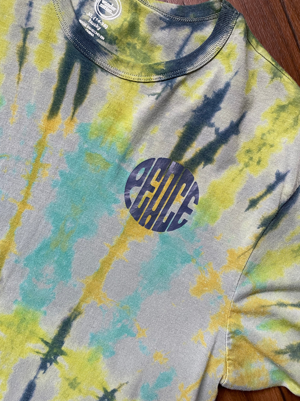 Youth XL Peace Double-sided Tie Dye Short Sleeve T-Shirt