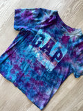 LARGE Women’s GAP London, UK Handmade Galaxy Tie Dye Short Sleeve T-Shirt | One-Of-a-Kind Upcycled Blue and Purple Top